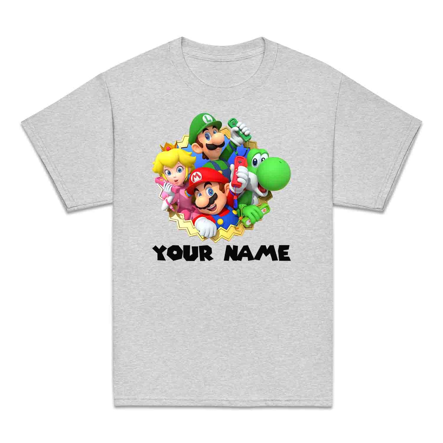 Personalised Super Mario Bros Kids T-Shirt | Nintendo Gamer Jumper | Mario, Luigi, Yoshi, Bowser & Toad Hoodie | PRODUCT CODE: PER-CBNVSDUIER
