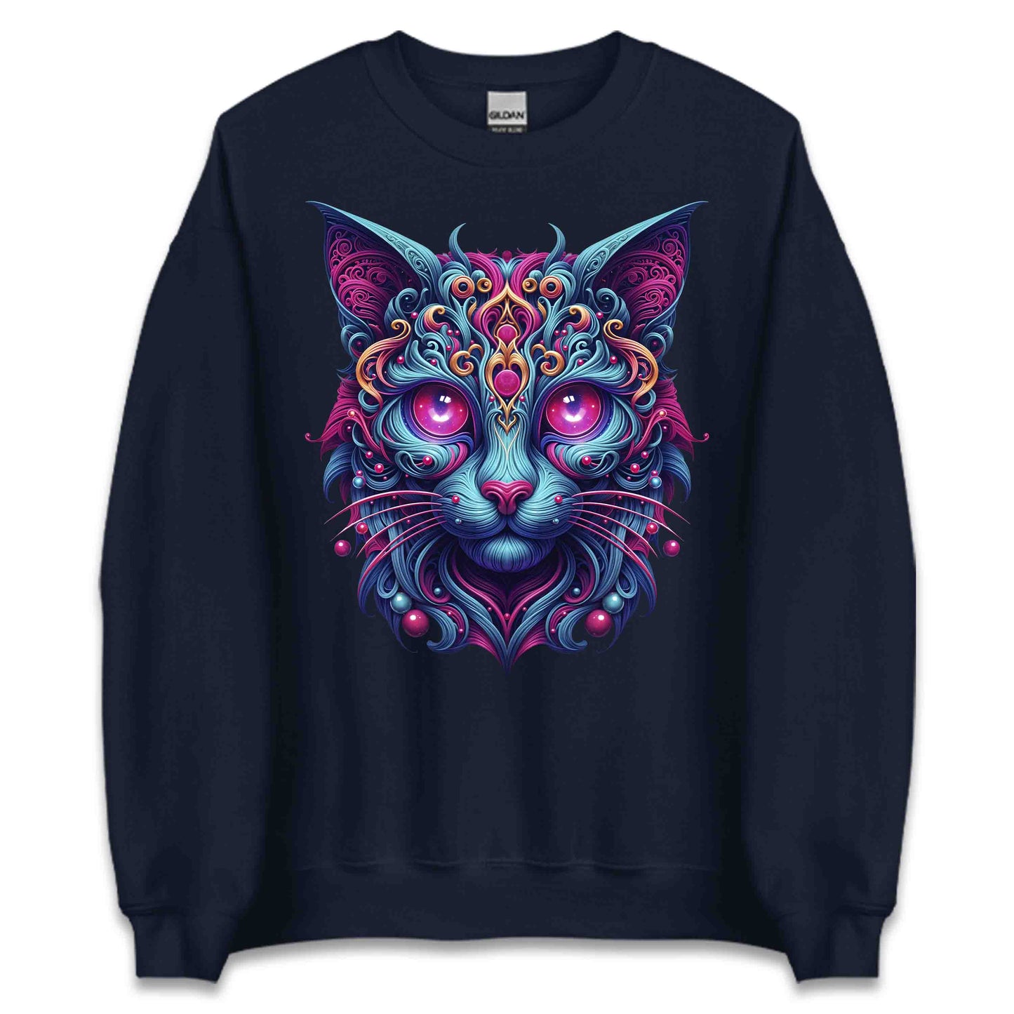 Psychedelic Cat Trippy Neon Kitty Artistic Cosmic Feline Art Mystical Fantasy Animal | PRODUCT CODE: PHDLCTAPYNOY