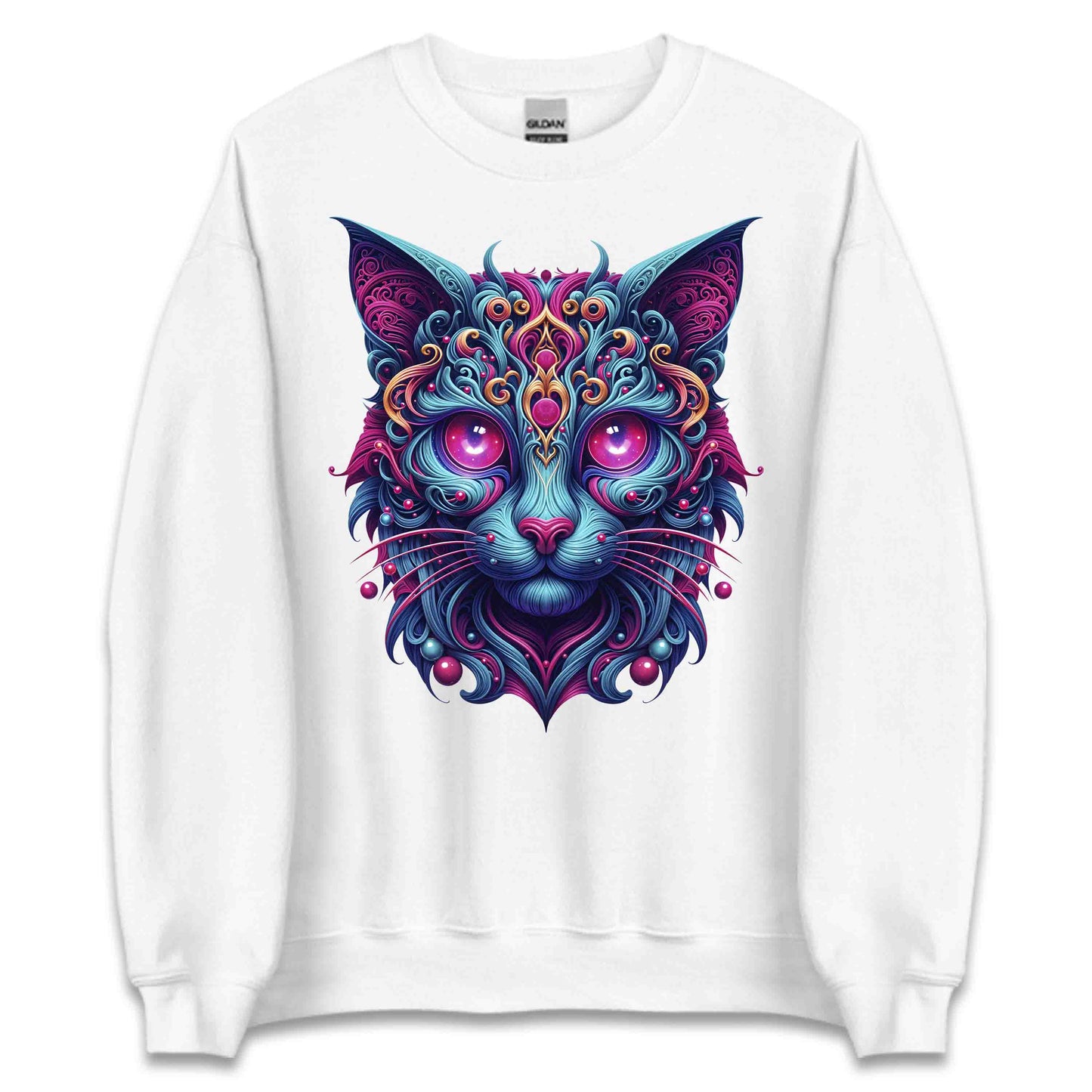 Psychedelic Cat Trippy Neon Kitty Artistic Cosmic Feline Art Mystical Fantasy Animal | PRODUCT CODE: PHDLCTAPYNOY
