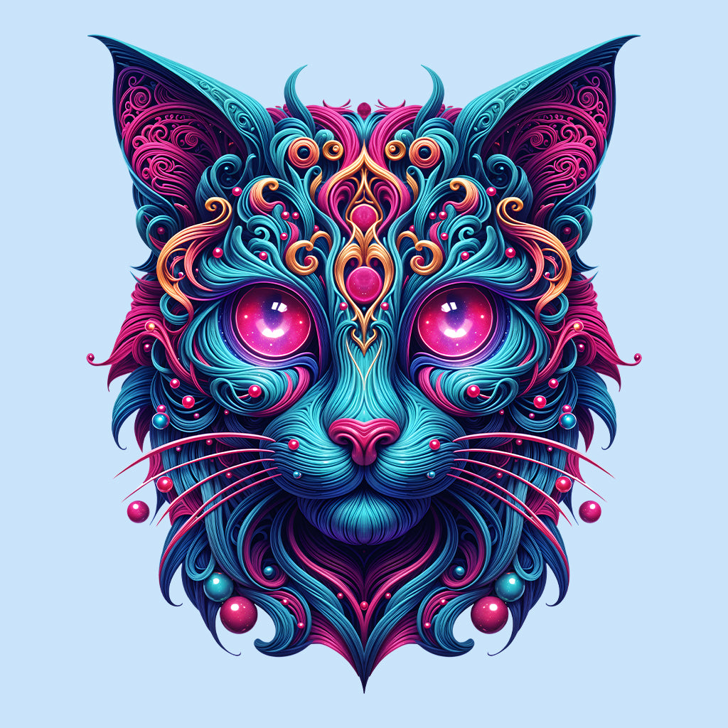 Psychedelic Cat Trippy Neon Kitty Artistic Cosmic Feline Art Mystical Fantasy Animal | PRODUCT CODE: PHDLCTAPYNOY