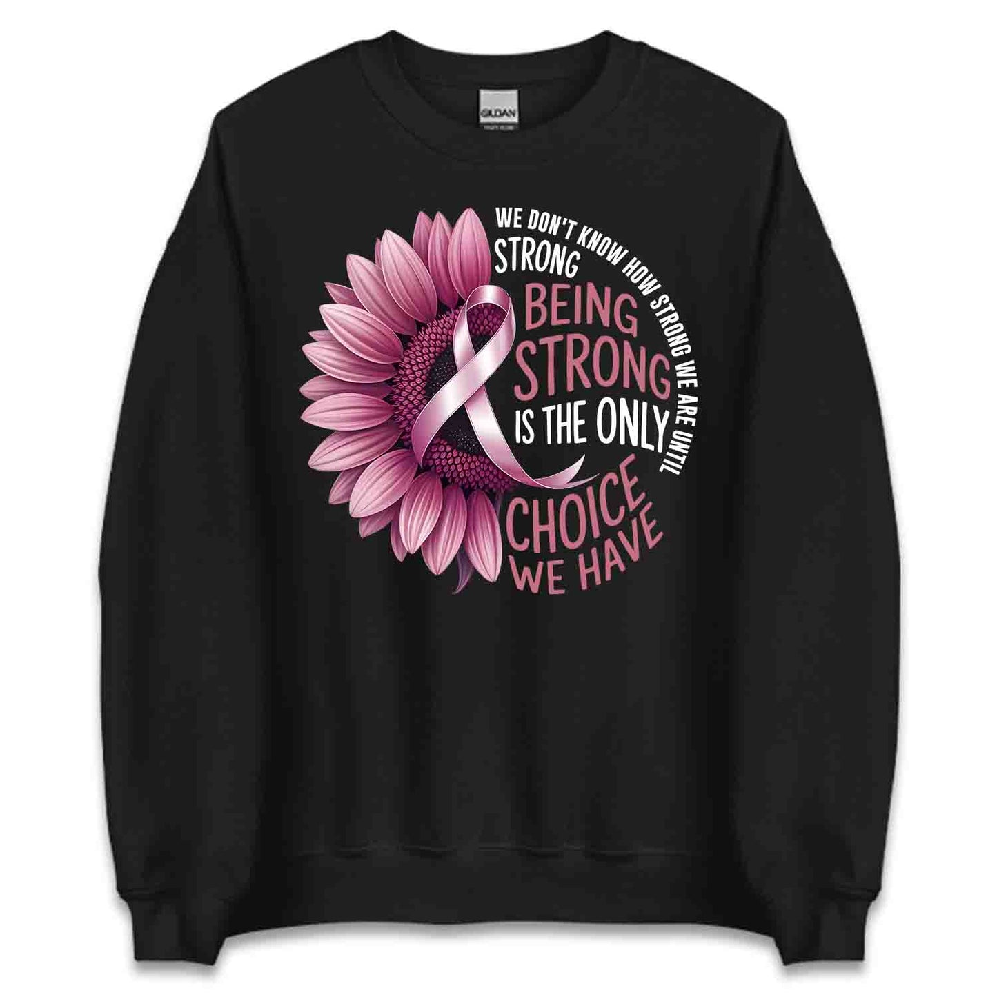 Pink Sunflower Ribbon T-Shirt, Breast Cancer Warrior Sweatshirt, Strong Survivor Hoodie | PRODUCT CODE: PKEWNSDKJ