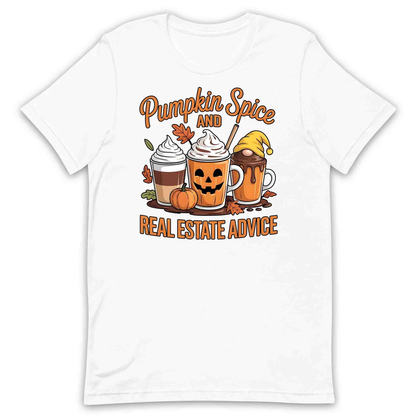 Pumpkin Spice & Real Estate T-Shirt, Fall Coffee Sweatshirt, Autumn Leaves Hoodie | PRODUCT CODE: PKWRMBSLD