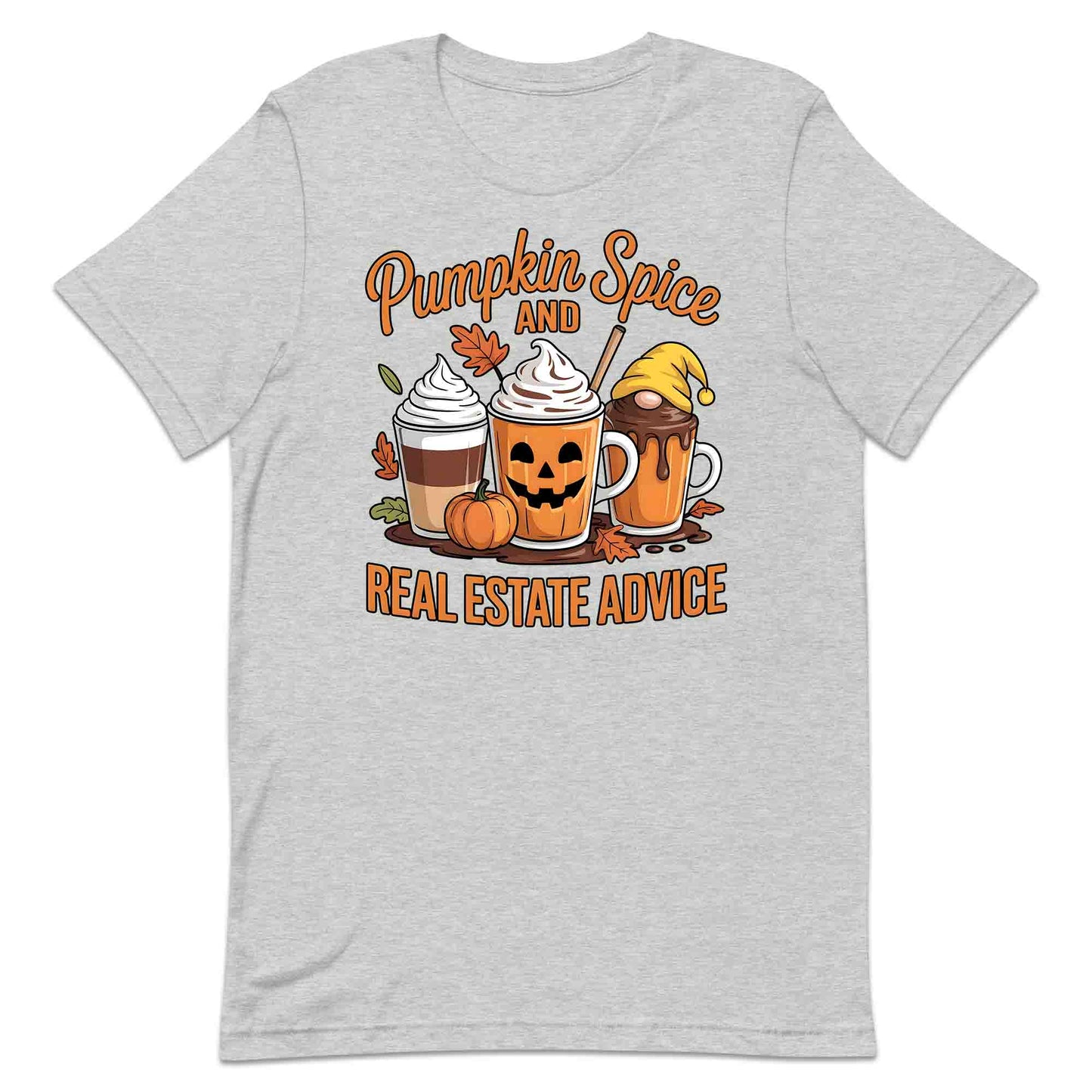 Pumpkin Spice & Real Estate T-Shirt, Fall Coffee Sweatshirt, Autumn Leaves Hoodie | PRODUCT CODE: PKWRMBSLD