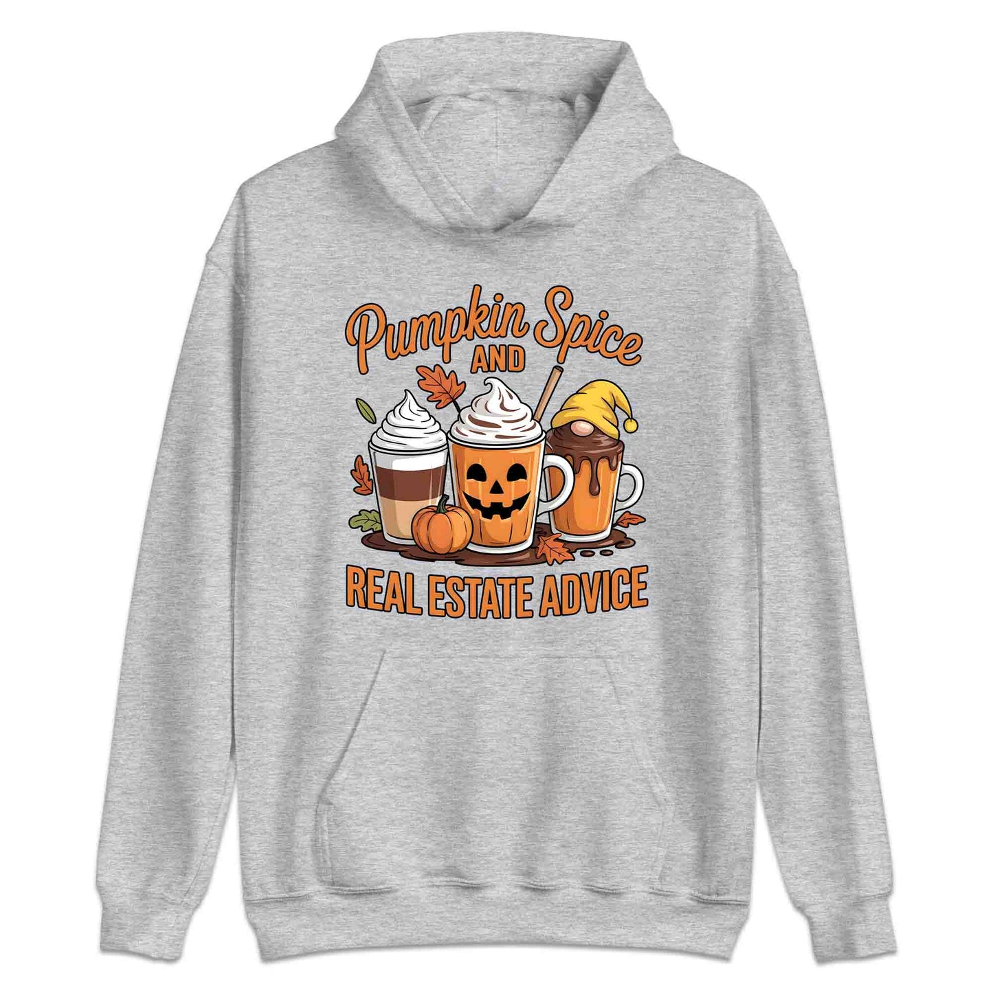 Pumpkin Spice & Real Estate T-Shirt, Fall Coffee Sweatshirt, Autumn Leaves Hoodie | PRODUCT CODE: PKWRMBSLD