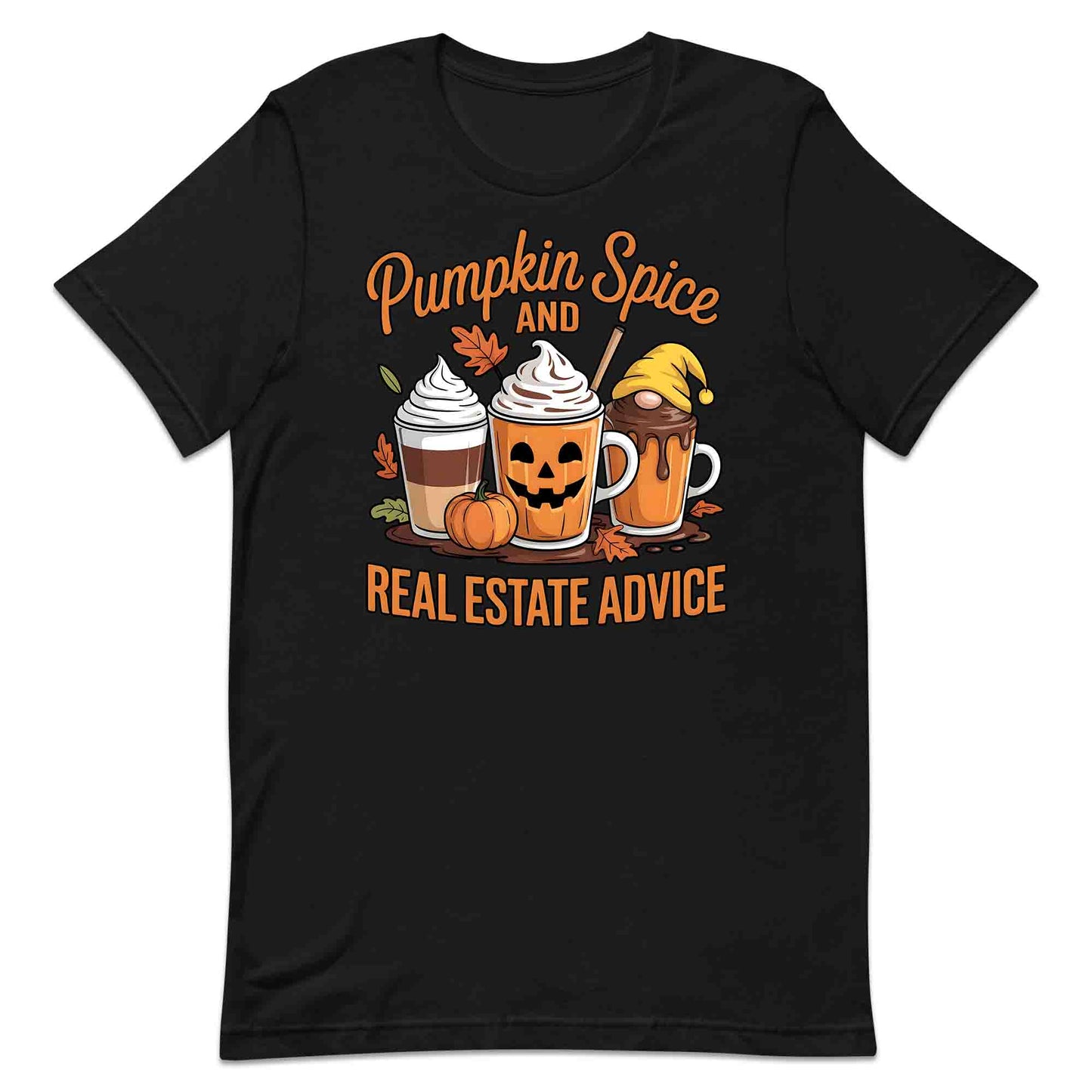 Pumpkin Spice & Real Estate T-Shirt, Fall Coffee Sweatshirt, Autumn Leaves Hoodie | PRODUCT CODE: PKWRMBSLD