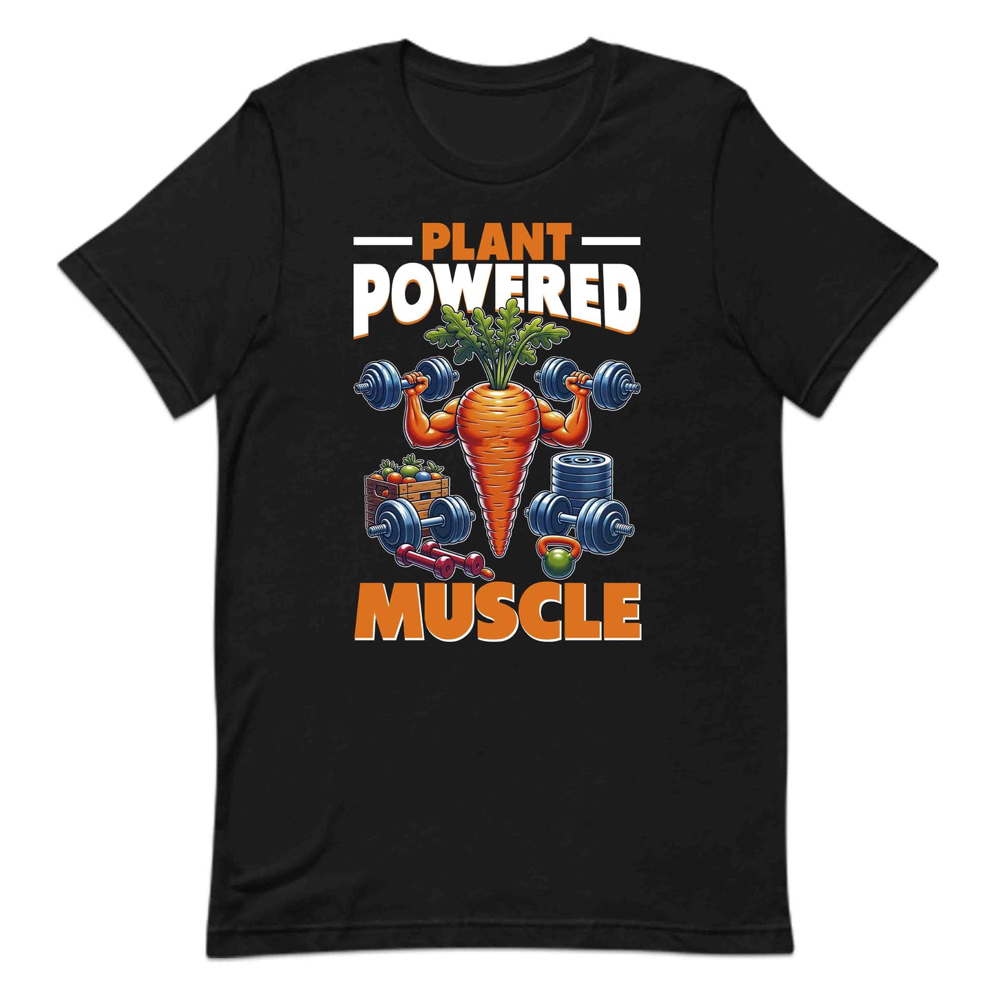 Plant Powered Muscle Gym Carrot Bodybuilder Vegan Fitness Lovers | PRODUCT CODE: PLTWREMULYGMC
