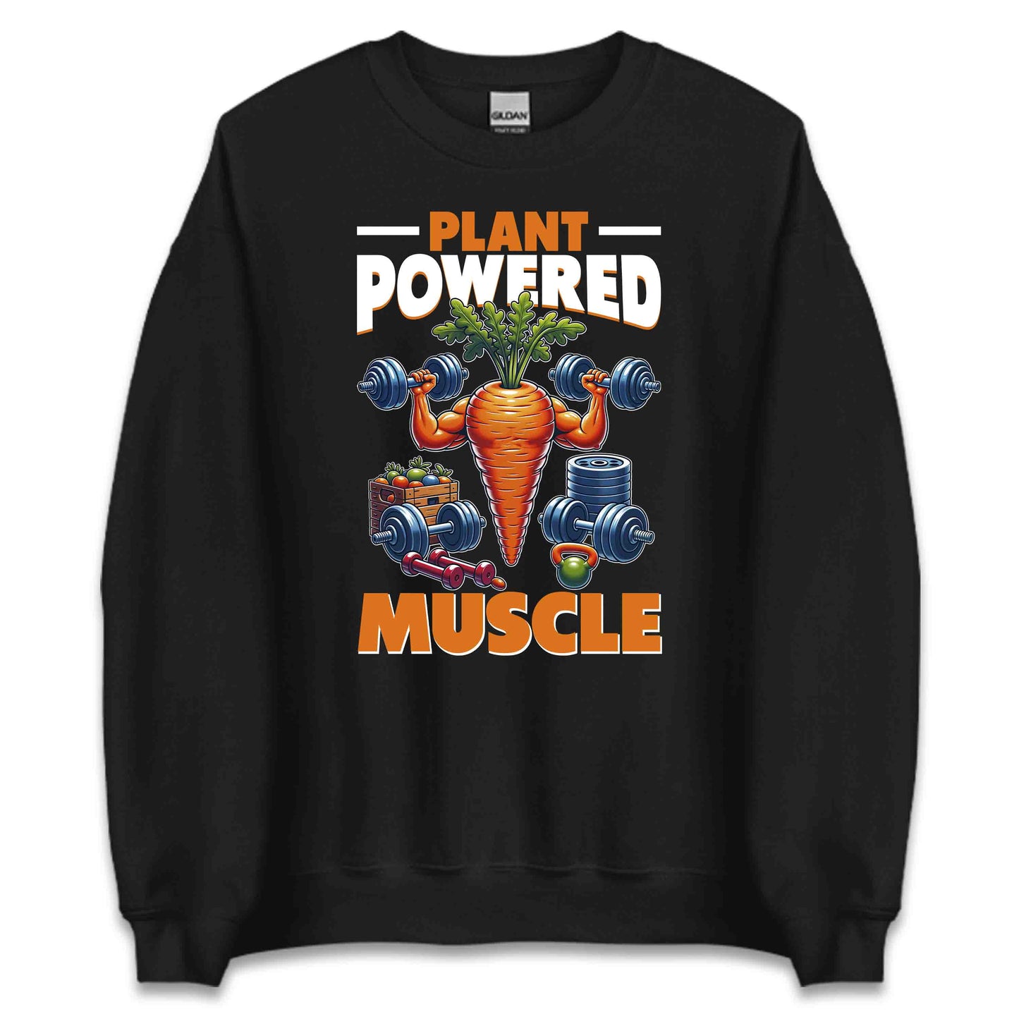 Plant Powered Muscle Gym Carrot Bodybuilder Vegan Fitness Lovers | PRODUCT CODE: PLTWREMULYGMC
