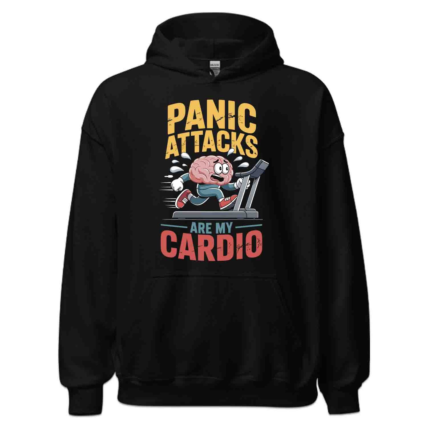 Panic Attacks Cardio T-Shirt, Brain Humor Sweatshirt, Mental Health Hoodie | PRODUCT CODE: POASDNWRIK