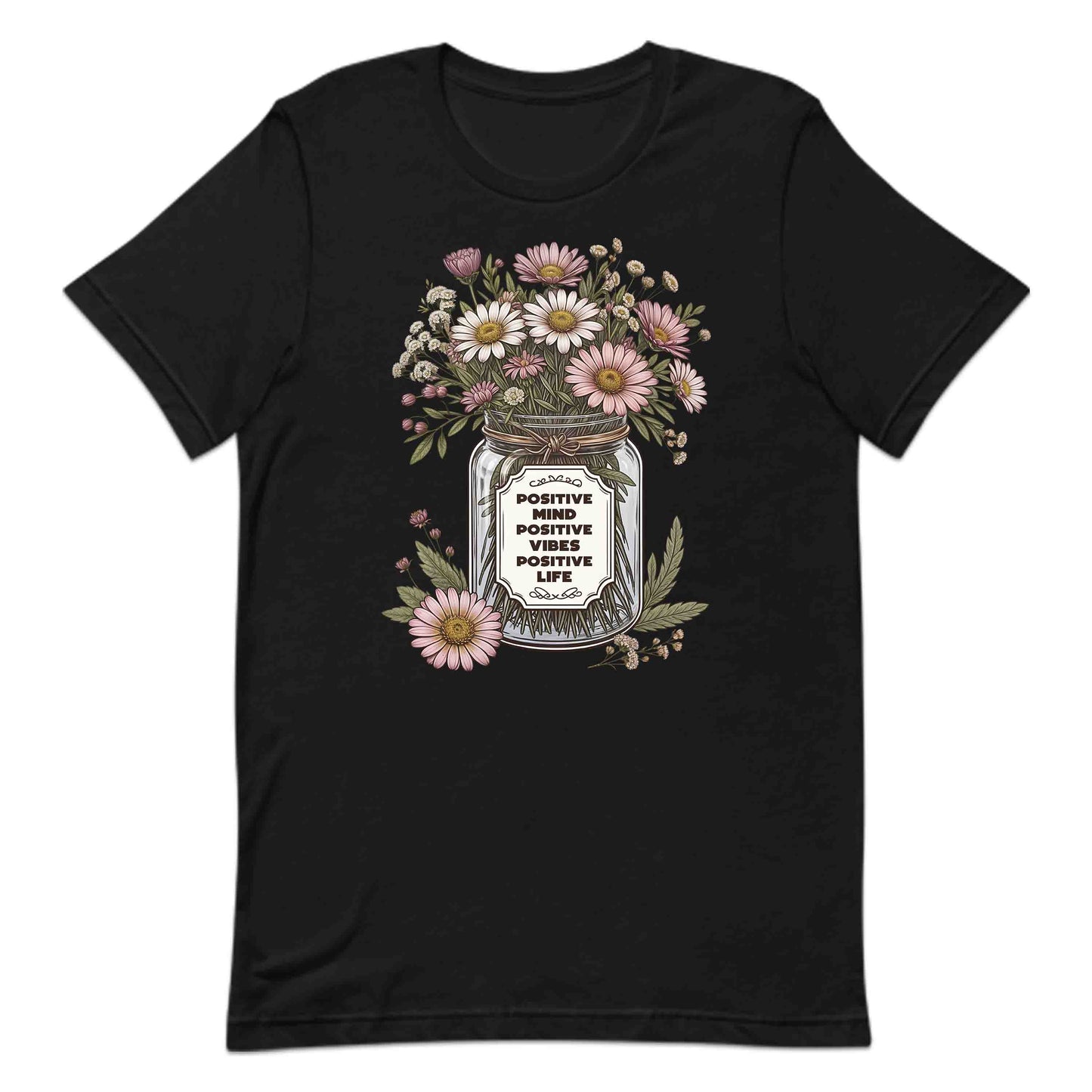 Positive Mind Positive Vibes Positive Life Floral Inspirational Quote | PRODUCT CODE: PSTVMNLFVBEOUT