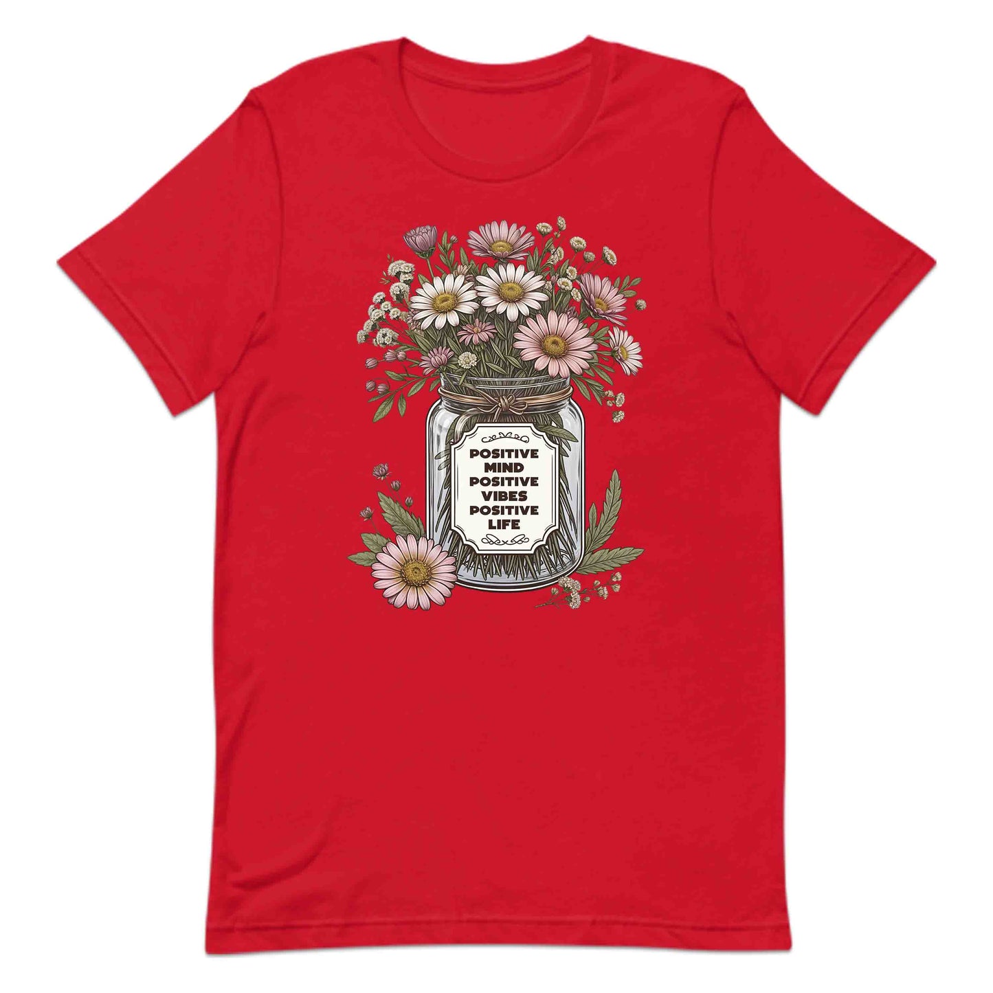 Positive Mind Positive Vibes Positive Life Floral Inspirational Quote | PRODUCT CODE: PSTVMNLFVBEOUT