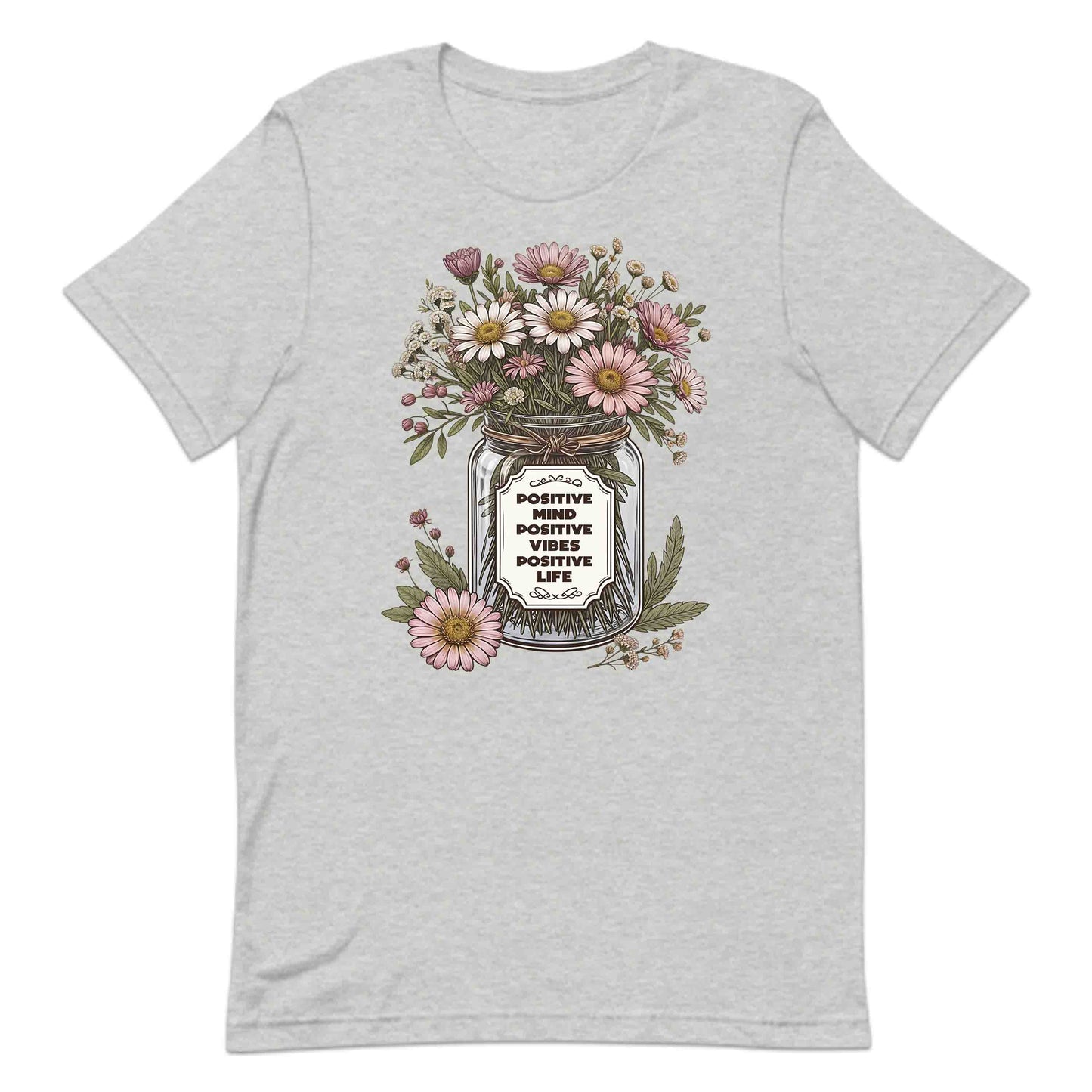 Positive Mind Positive Vibes Positive Life Floral Inspirational Quote | PRODUCT CODE: PSTVMNLFVBEOUT