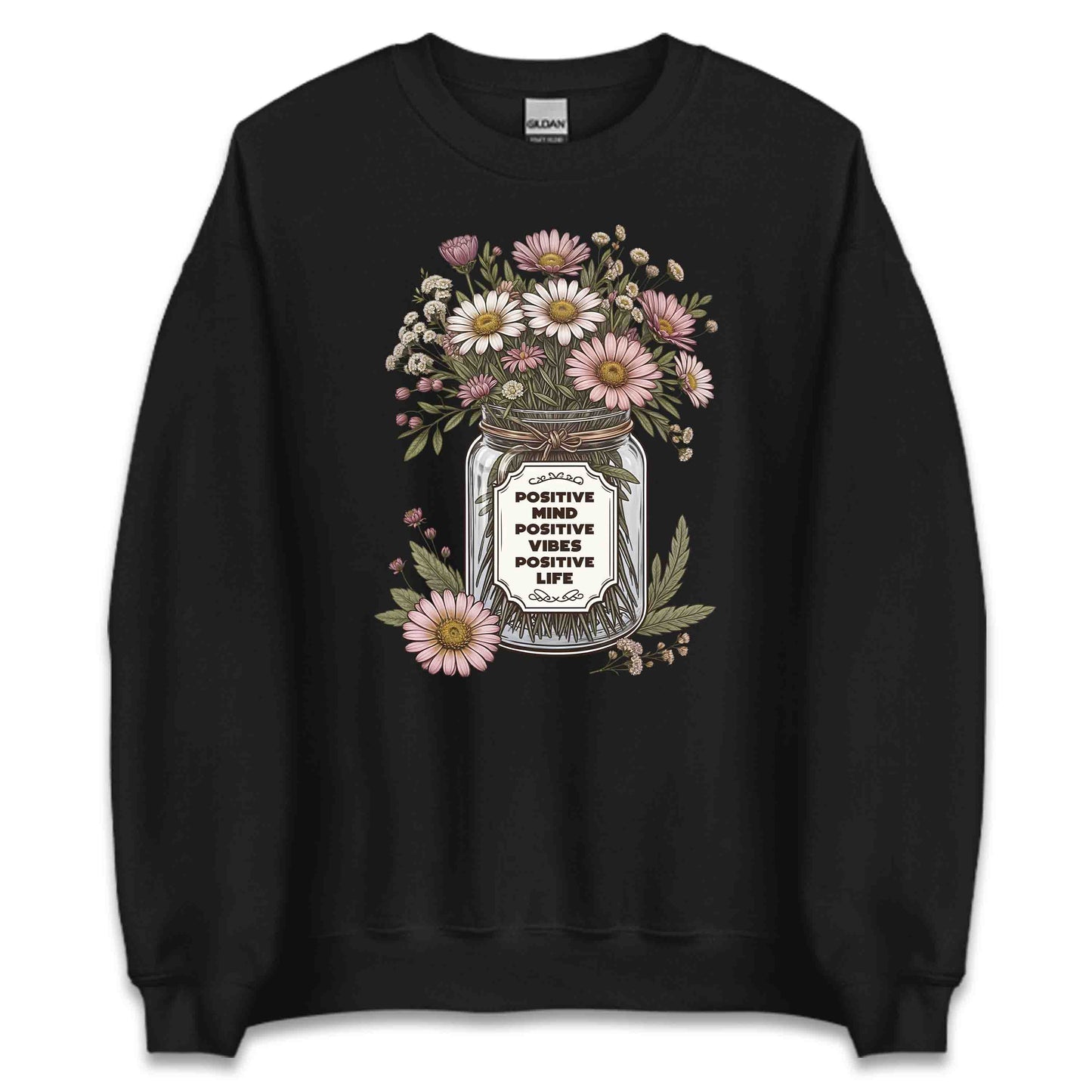 Positive Mind Positive Vibes Positive Life Floral Inspirational Quote | PRODUCT CODE: PSTVMNLFVBEOUT
