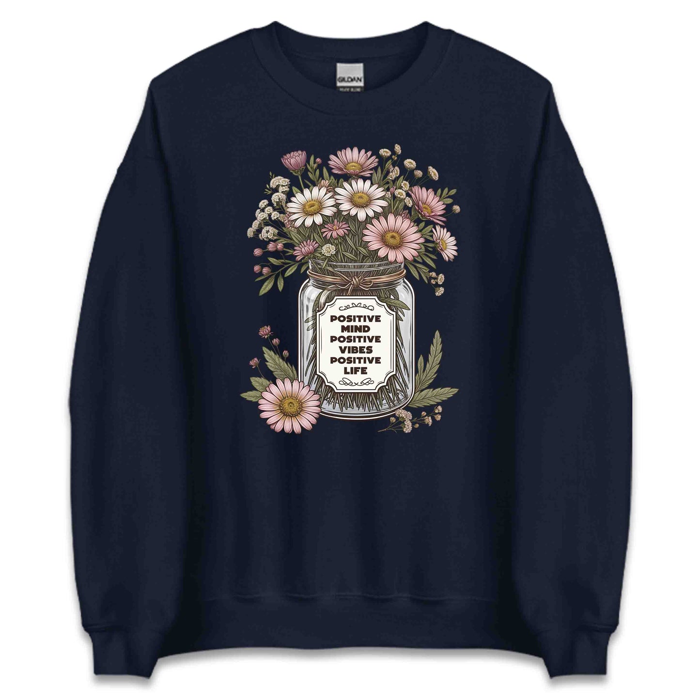 Positive Mind Positive Vibes Positive Life Floral Inspirational Quote | PRODUCT CODE: PSTVMNLFVBEOUT