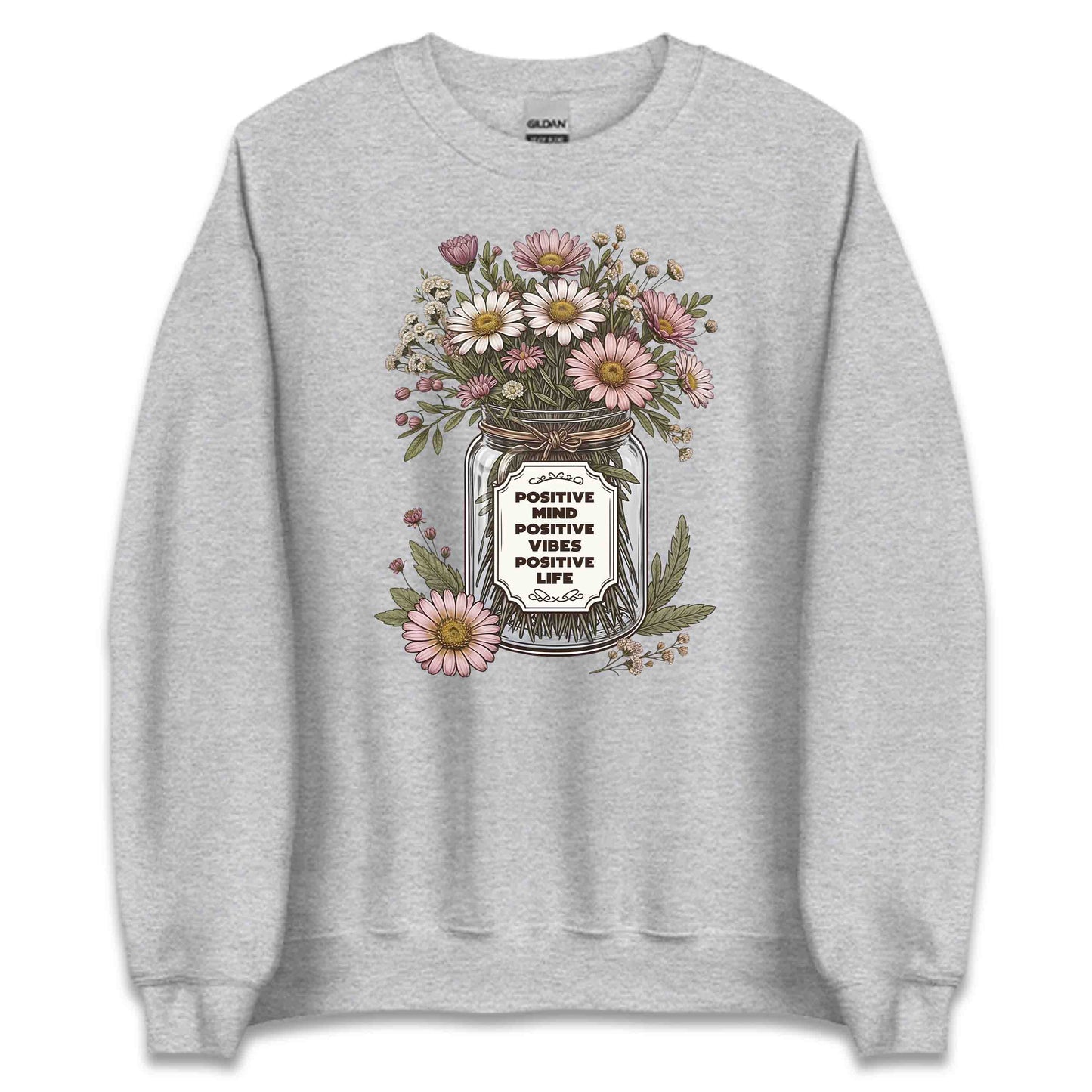 Positive Mind Positive Vibes Positive Life Floral Inspirational Quote | PRODUCT CODE: PSTVMNLFVBEOUT