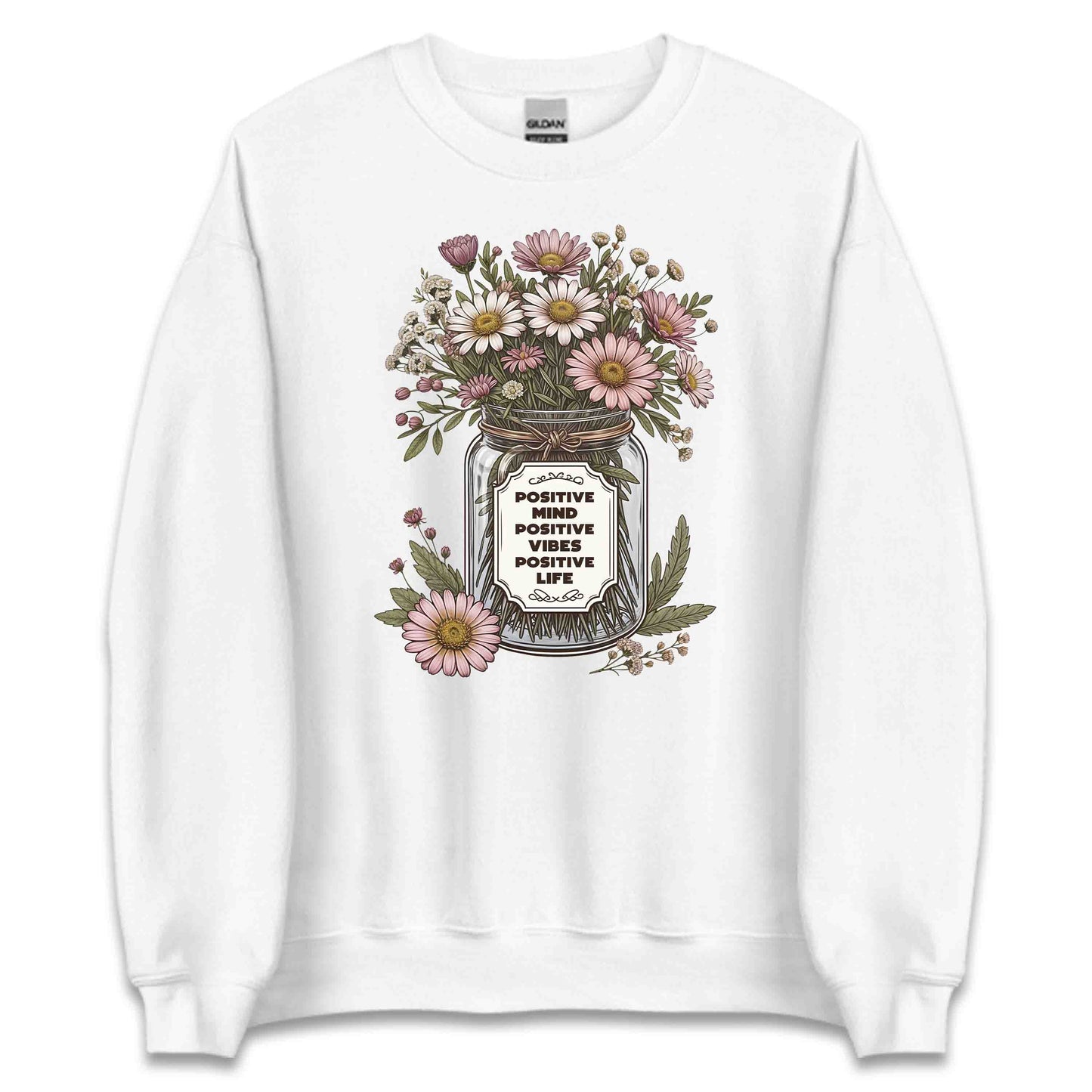 Positive Mind Positive Vibes Positive Life Floral Inspirational Quote | PRODUCT CODE: PSTVMNLFVBEOUT