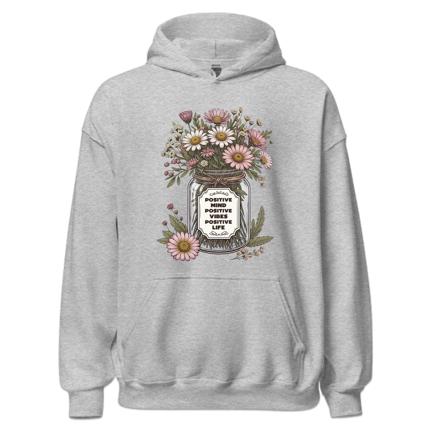 Positive Mind Positive Vibes Positive Life Floral Inspirational Quote | PRODUCT CODE: PSTVMNLFVBEOUT