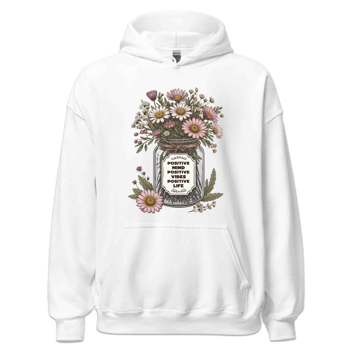 Positive Mind Positive Vibes Positive Life Floral Inspirational Quote | PRODUCT CODE: PSTVMNLFVBEOUT