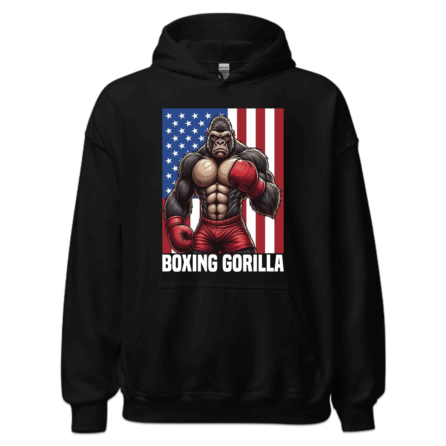 Patriotic Boxing Gorilla USA Flag Fighters | PRODUCT CODE: PTRBXNGUSFEOI