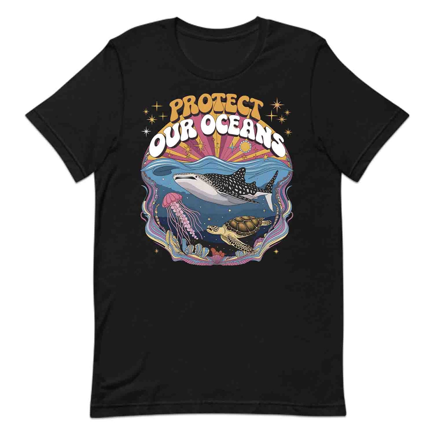 Protect Oceans T-Shirt, Psychedelic Sea Life Sweatshirt, Marine Wildlife Hoodie | PRODUCT CODE: PWOERHJDS