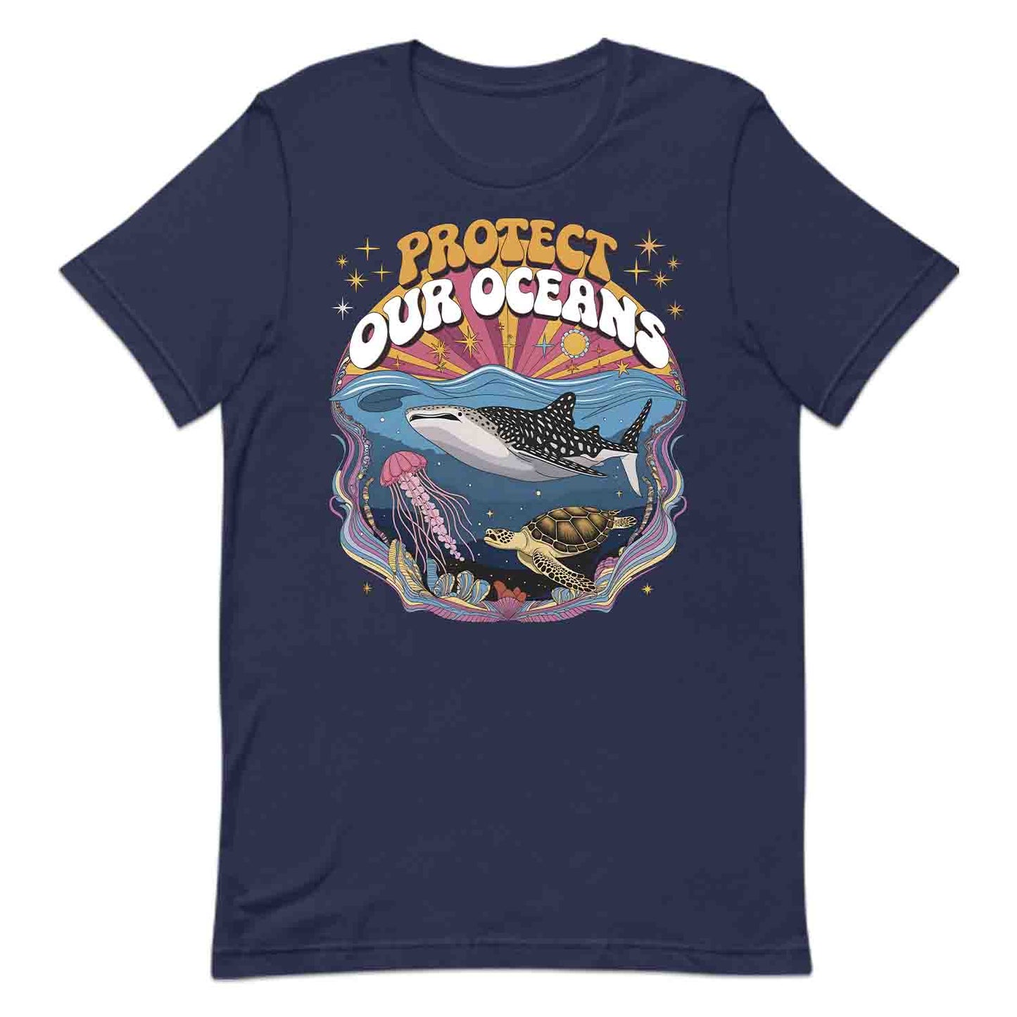 Protect Oceans T-Shirt, Psychedelic Sea Life Sweatshirt, Marine Wildlife Hoodie | PRODUCT CODE: PWOERHJDS