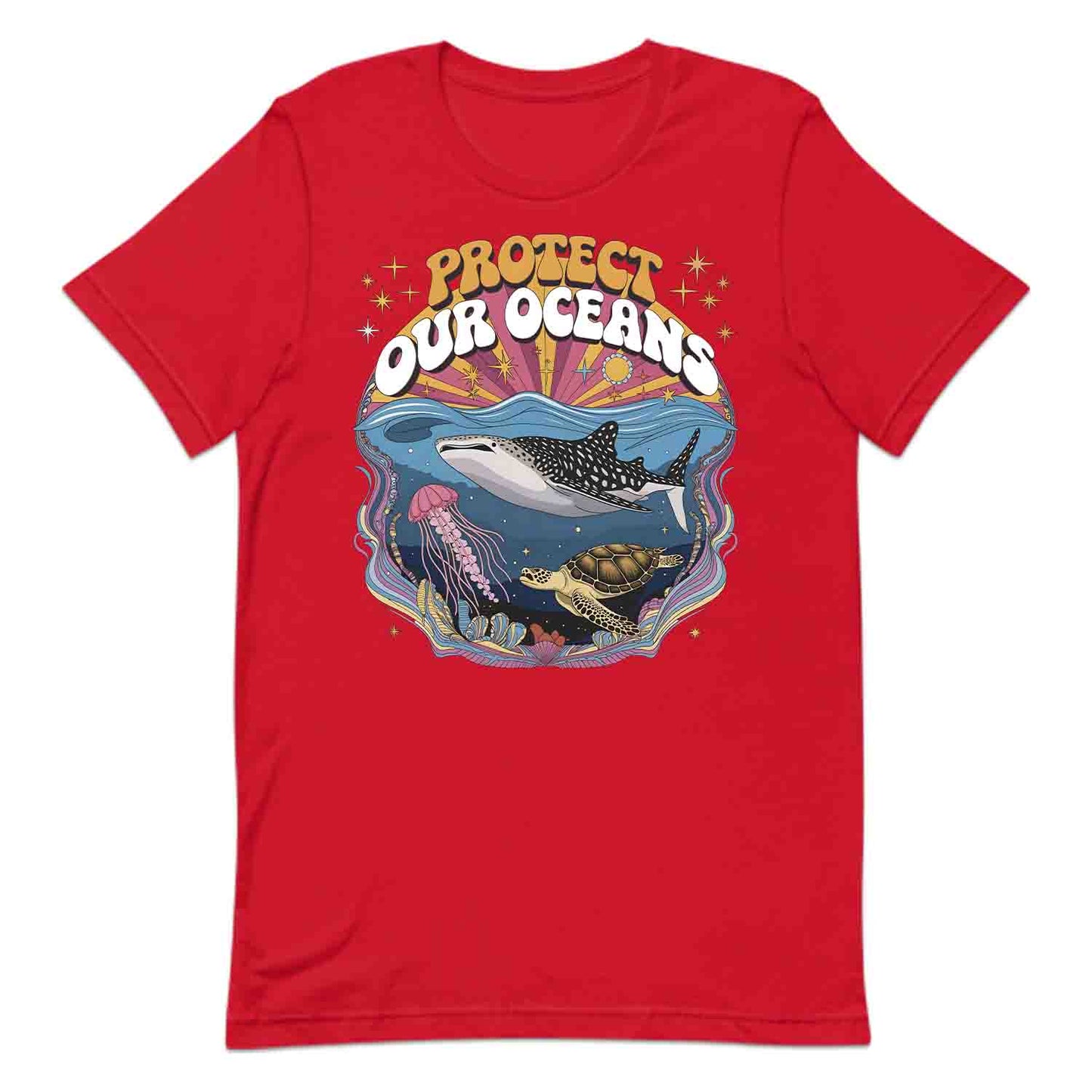Protect Oceans T-Shirt, Psychedelic Sea Life Sweatshirt, Marine Wildlife Hoodie | PRODUCT CODE: PWOERHJDS