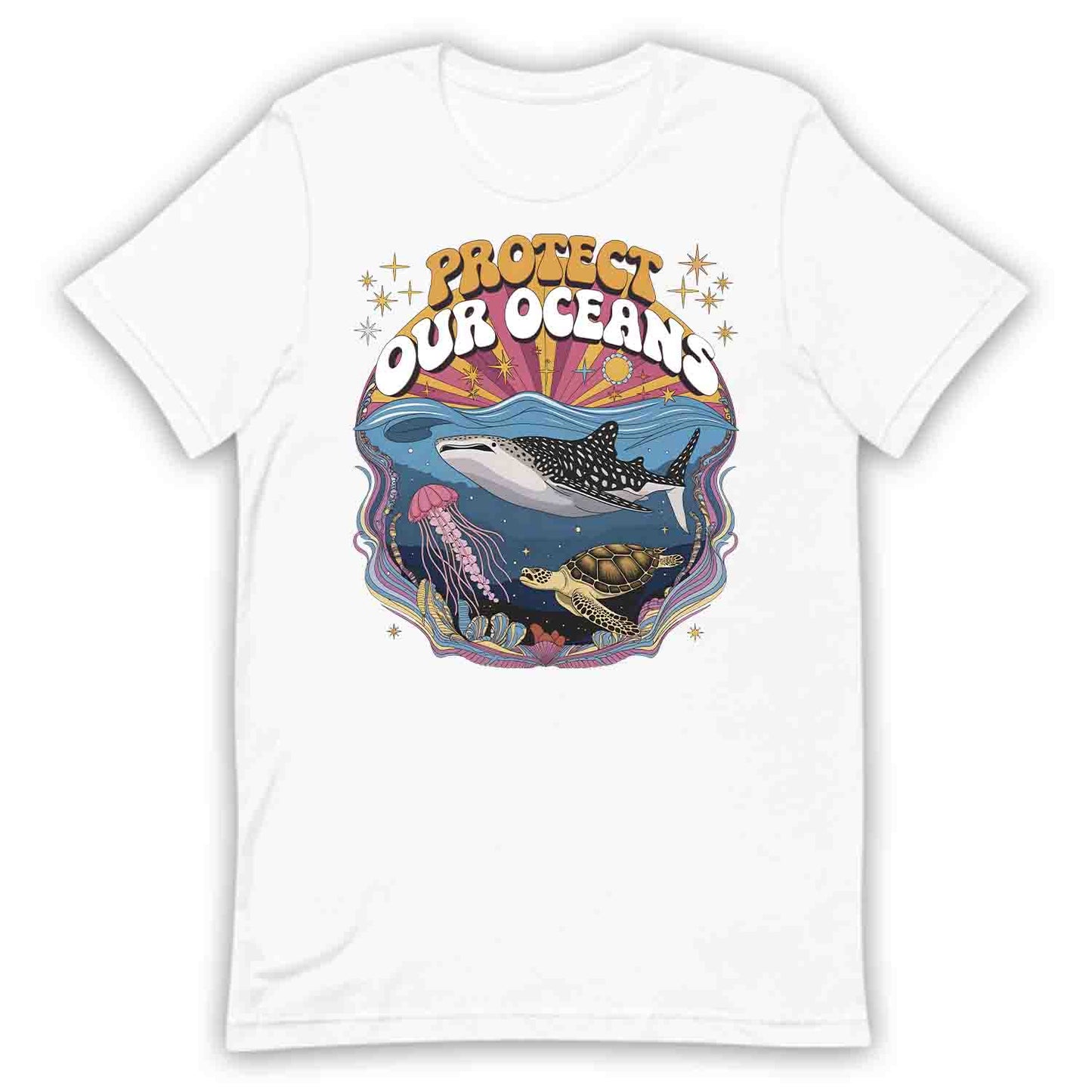 Protect Oceans T-Shirt, Psychedelic Sea Life Sweatshirt, Marine Wildlife Hoodie | PRODUCT CODE: PWOERHJDS