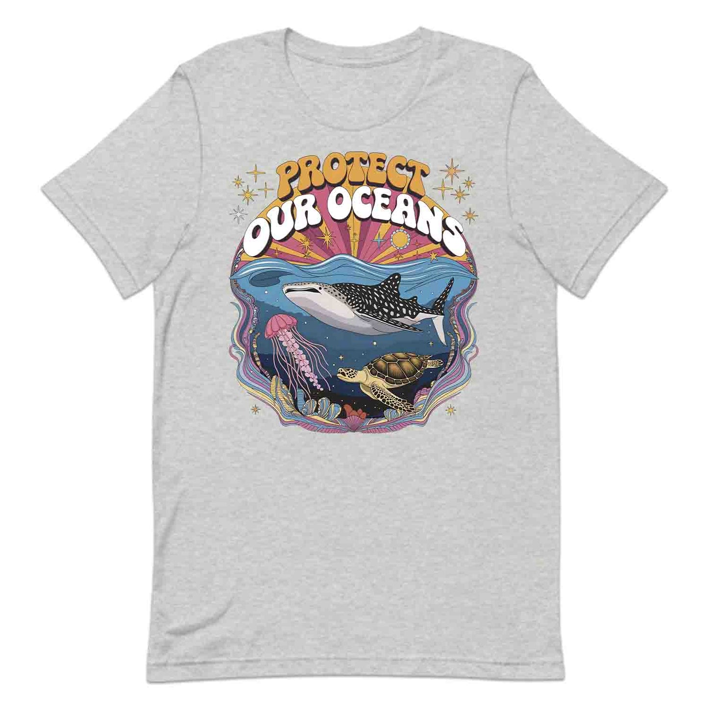 Protect Oceans T-Shirt, Psychedelic Sea Life Sweatshirt, Marine Wildlife Hoodie | PRODUCT CODE: PWOERHJDS