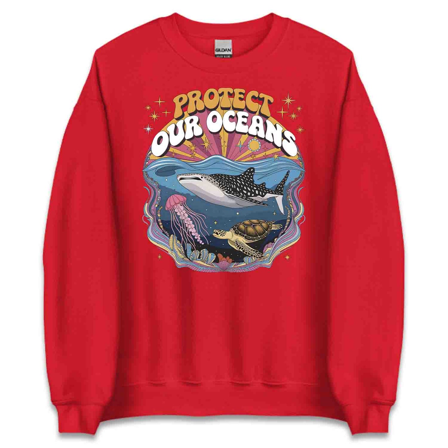 Protect Oceans T-Shirt, Psychedelic Sea Life Sweatshirt, Marine Wildlife Hoodie | PRODUCT CODE: PWOERHJDS