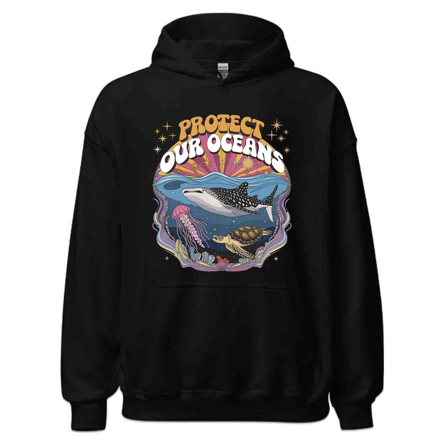 Protect Oceans T-Shirt, Psychedelic Sea Life Sweatshirt, Marine Wildlife Hoodie | PRODUCT CODE: PWOERHJDS