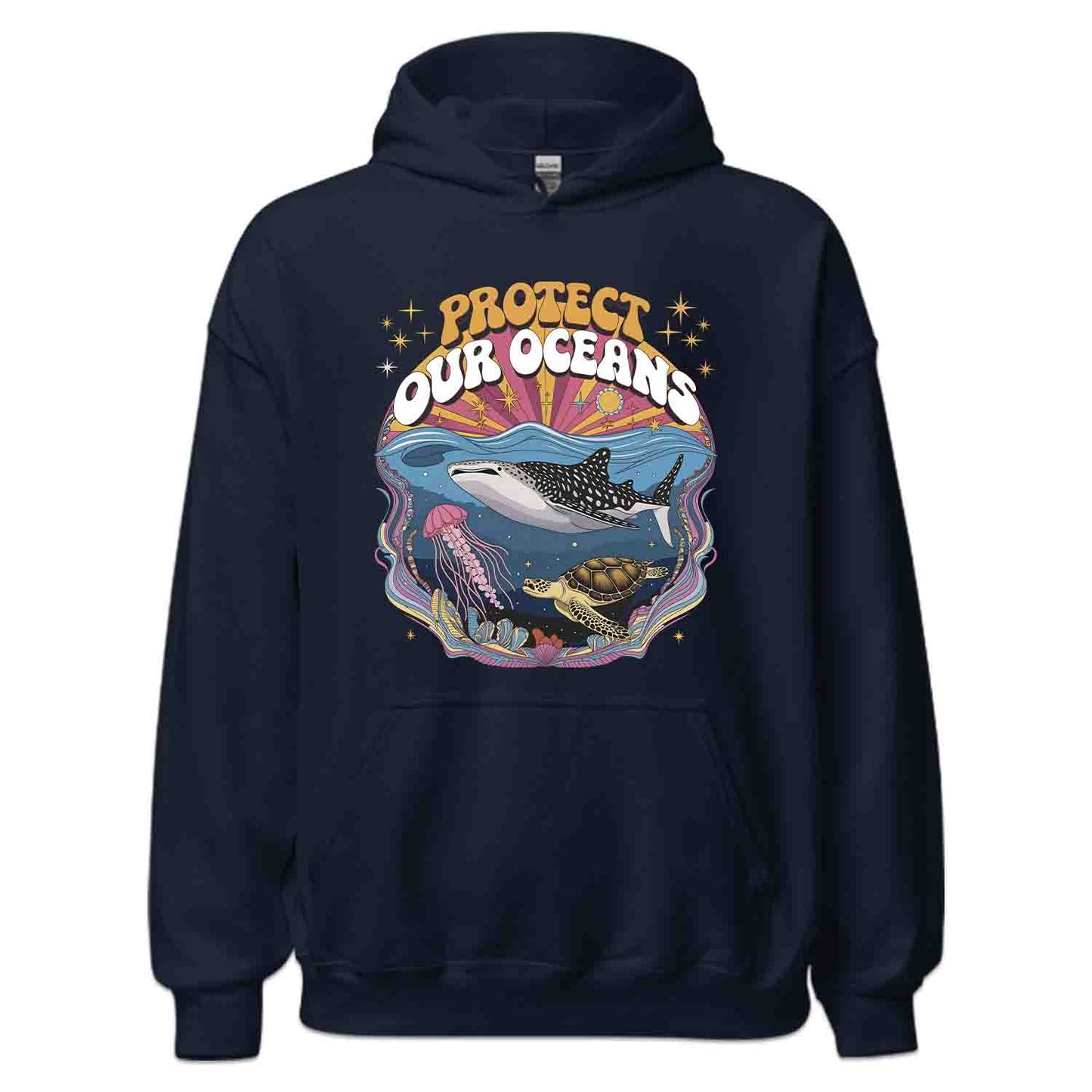 Protect Oceans T-Shirt, Psychedelic Sea Life Sweatshirt, Marine Wildlife Hoodie | PRODUCT CODE: PWOERHJDS