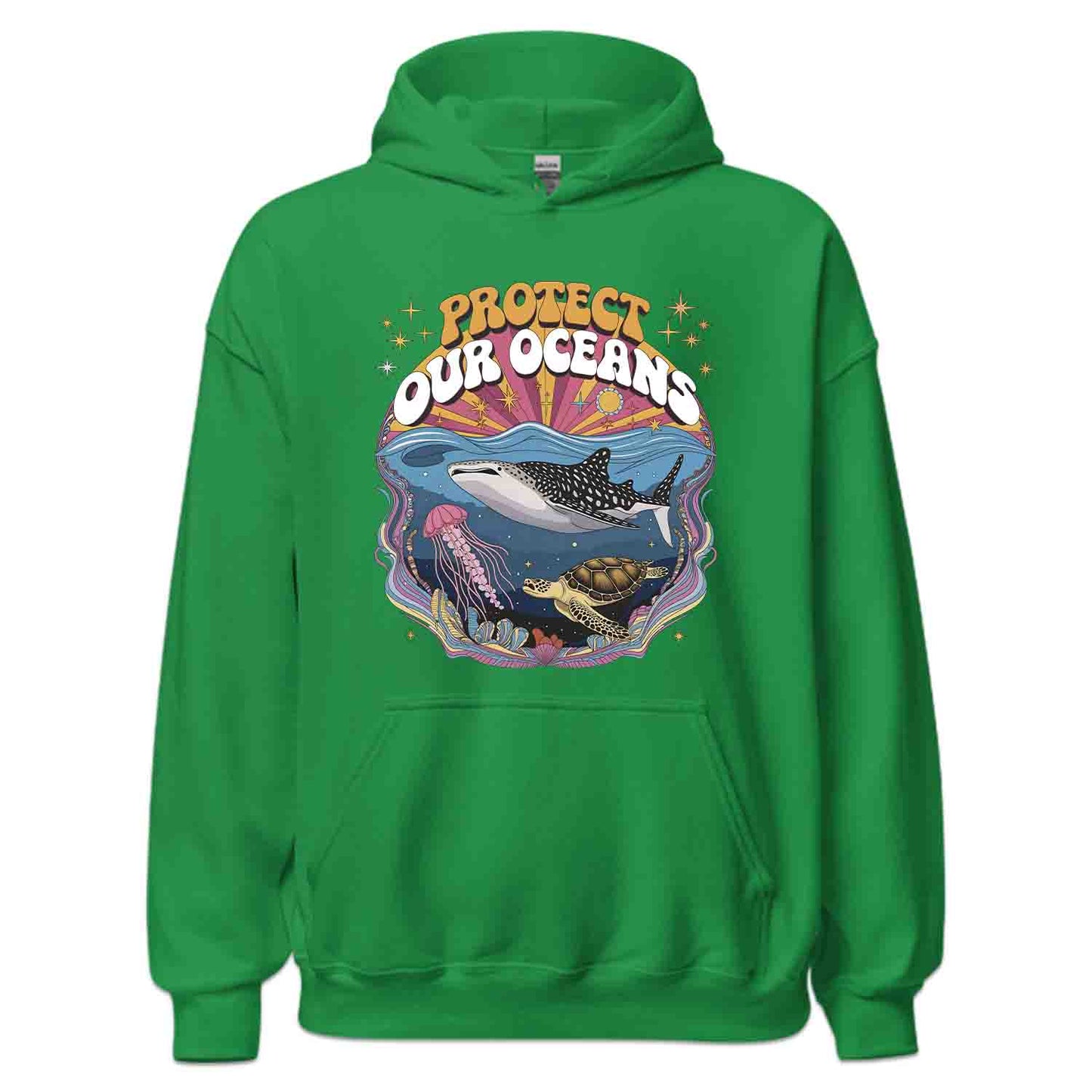 Protect Oceans T-Shirt, Psychedelic Sea Life Sweatshirt, Marine Wildlife Hoodie | PRODUCT CODE: PWOERHJDS