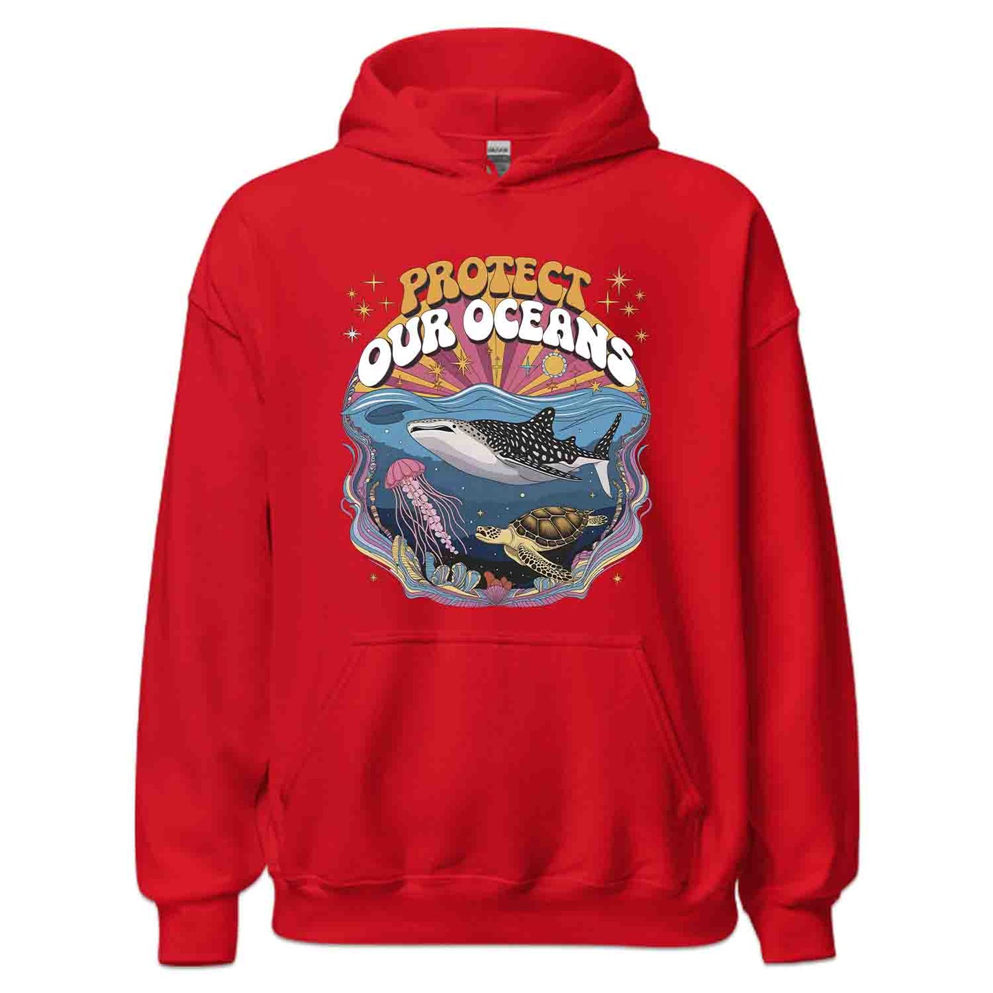 Protect Oceans T-Shirt, Psychedelic Sea Life Sweatshirt, Marine Wildlife Hoodie | PRODUCT CODE: PWOERHJDS