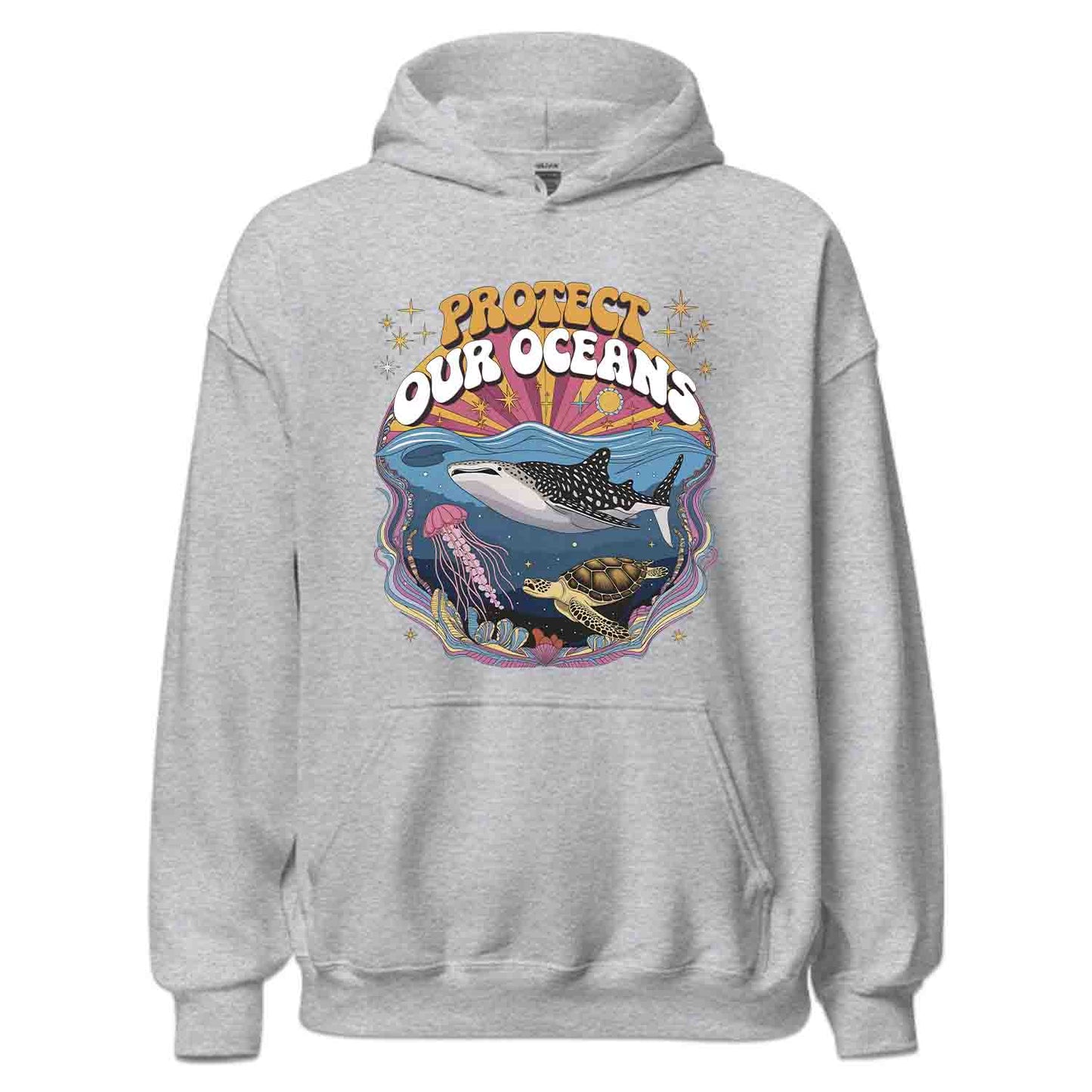 Protect Oceans T-Shirt, Psychedelic Sea Life Sweatshirt, Marine Wildlife Hoodie | PRODUCT CODE: PWOERHJDS