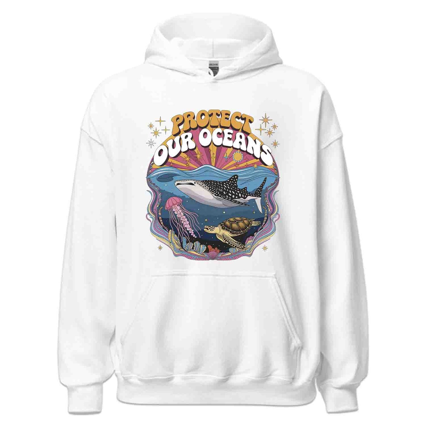 Protect Oceans T-Shirt, Psychedelic Sea Life Sweatshirt, Marine Wildlife Hoodie | PRODUCT CODE: PWOERHJDS