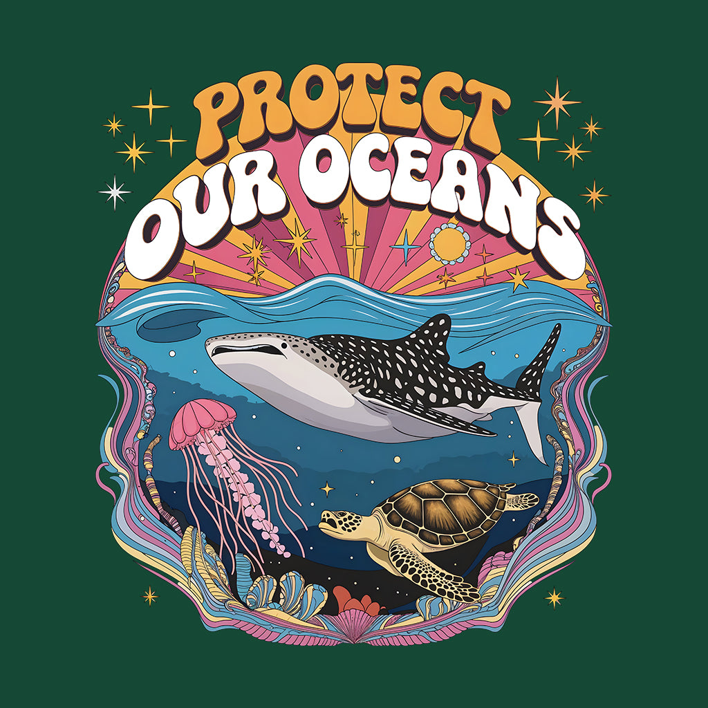 Protect Oceans T-Shirt, Psychedelic Sea Life Sweatshirt, Marine Wildlife Hoodie | PRODUCT CODE: PWOERHJDS