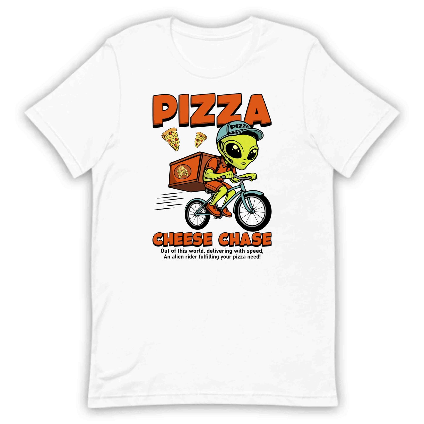 Pizza Delivery Alien Quirky Cosmic Pizza Lovers Cheesy Pizza Chase | PRODUCT CODE: PZADLVANEQRC