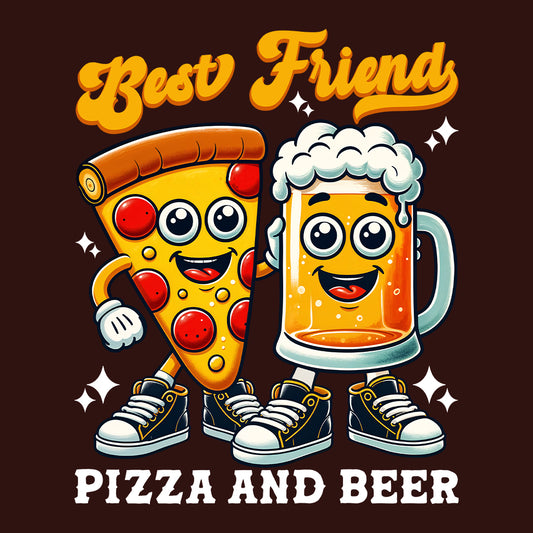Pizza & Beer Best Friends Happy Pepperoni Slice and Beer World Pizza Day | PRODUCT CODE: PZBRESTFDEHY