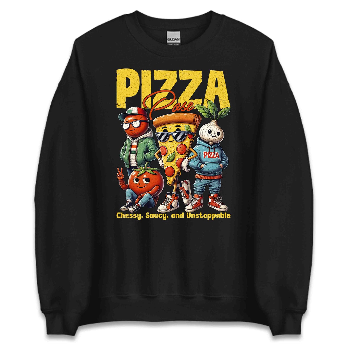 Pizza Pose Funky Food Characters Cheesy & Saucy Style | PRODUCT CODE: PZSEOFNYTCHR
