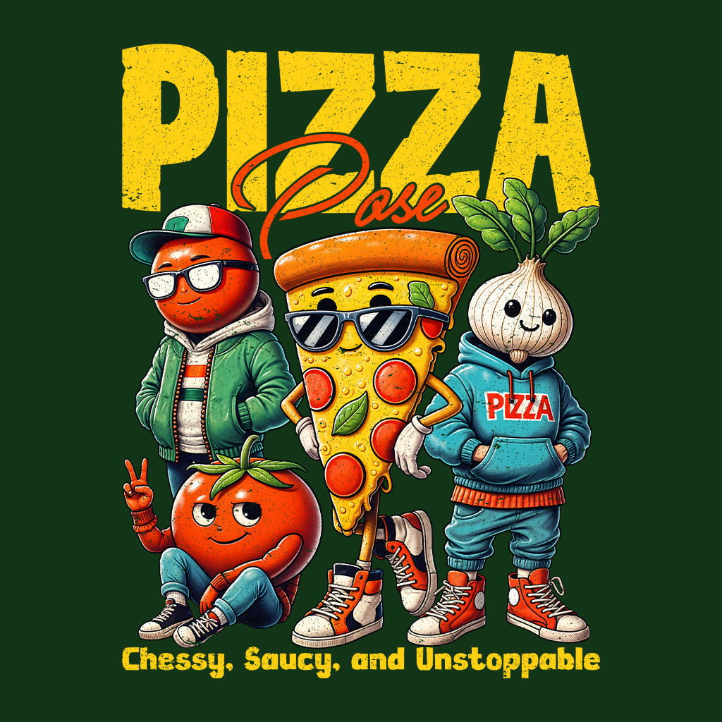 Pizza Pose Funky Food Characters Cheesy & Saucy Style | PRODUCT CODE: PZSEOFNYTCHR