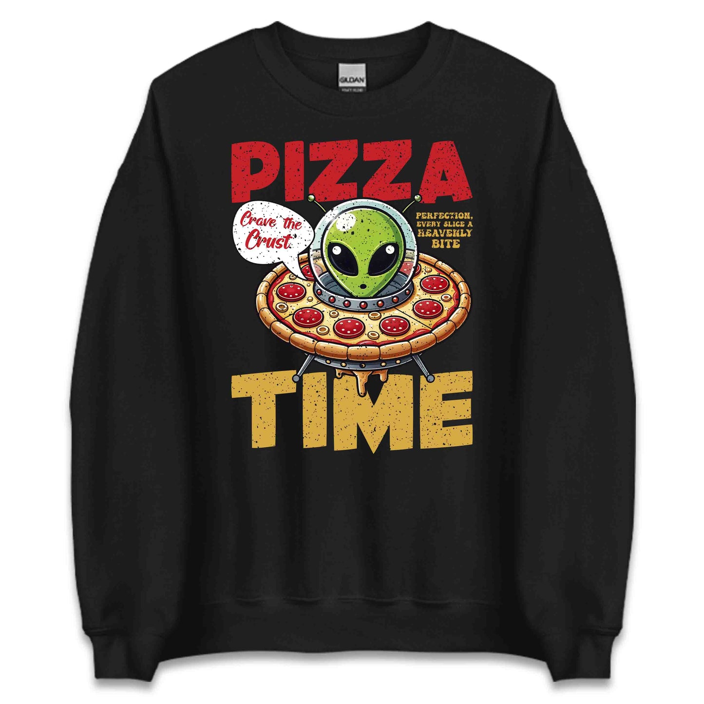 Pizza Time Alien Pizza and UFO Alien Spaceship Pizza Humor | PRODUCT CODE: PZTMALNUFSCH