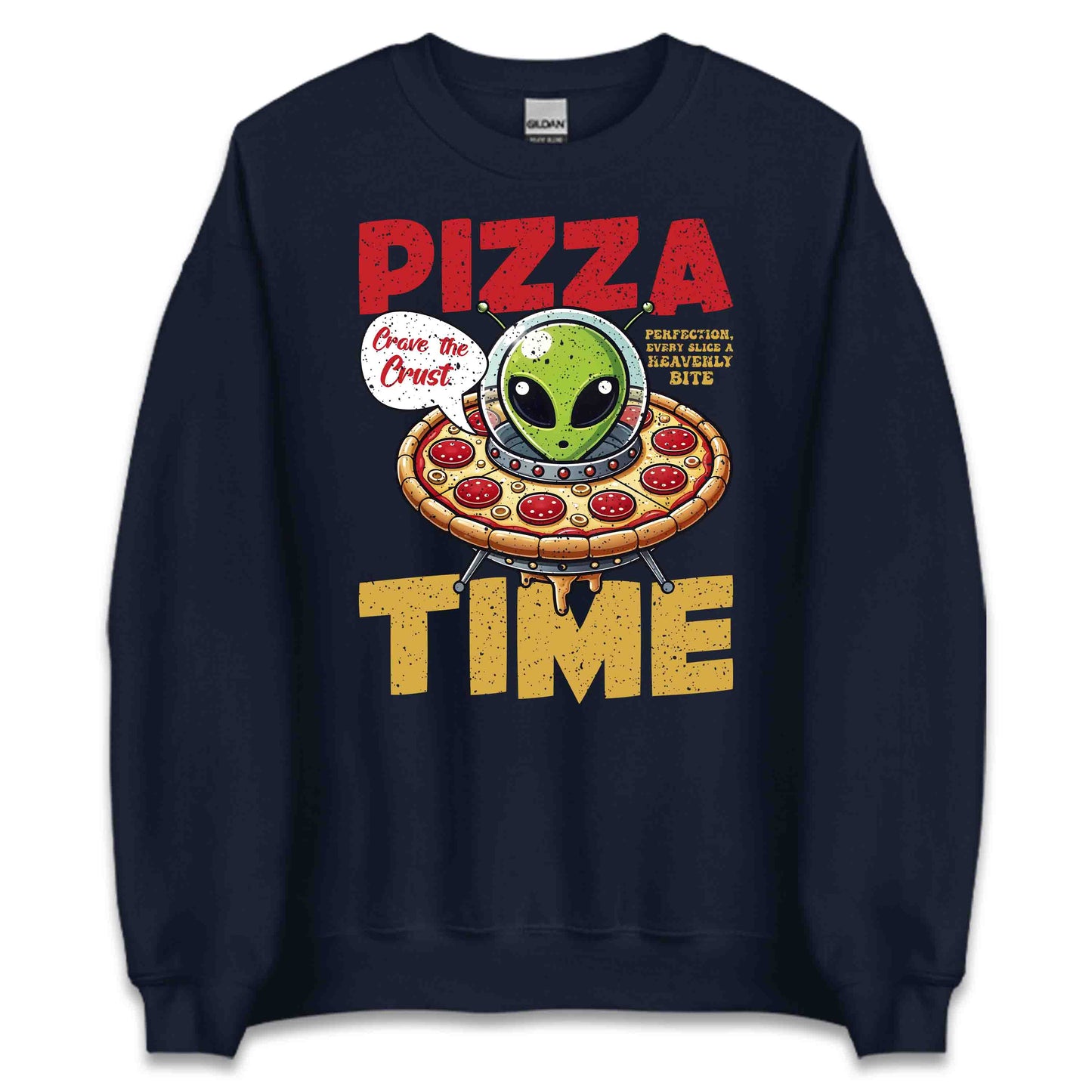 Pizza Time Alien Pizza and UFO Alien Spaceship Pizza Humor | PRODUCT CODE: PZTMALNUFSCH