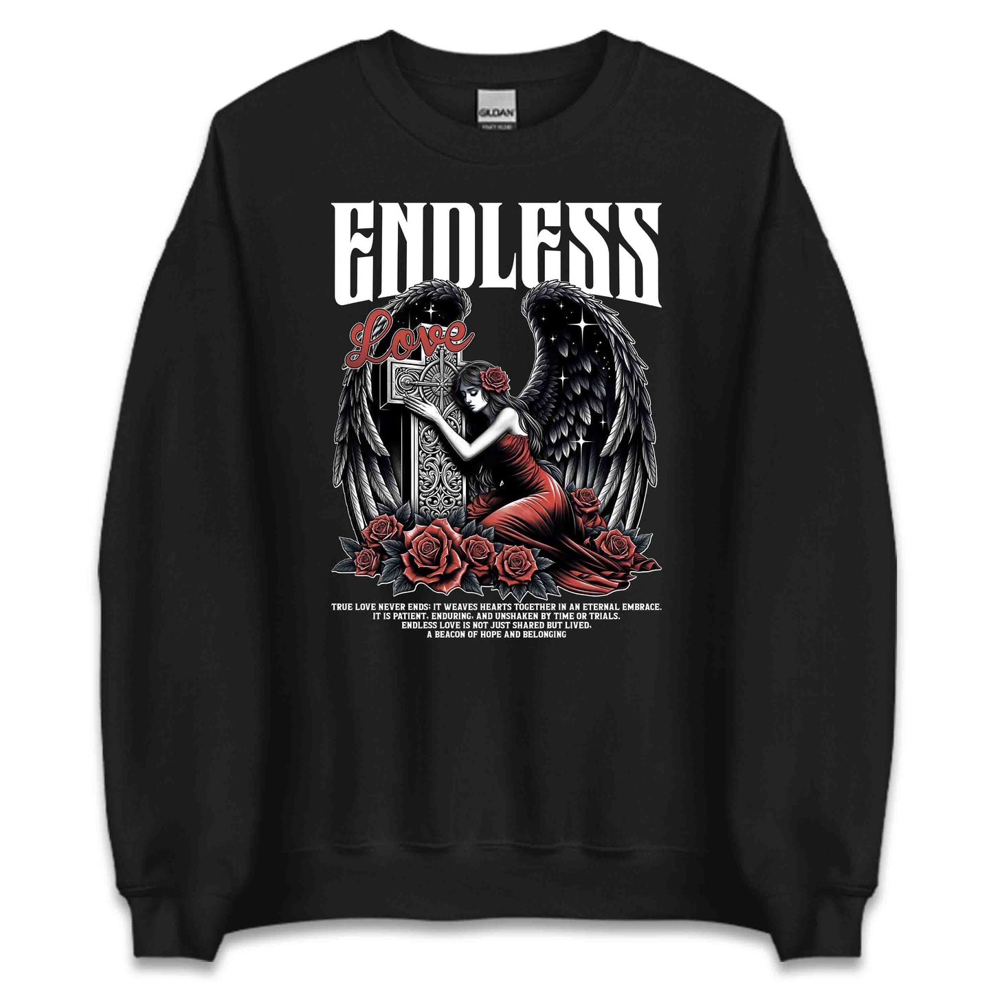 Endless Love Angel Wings Valentine's Day Gothic Rose & Cross | PRODUCT CODE: QBRCROKURILW