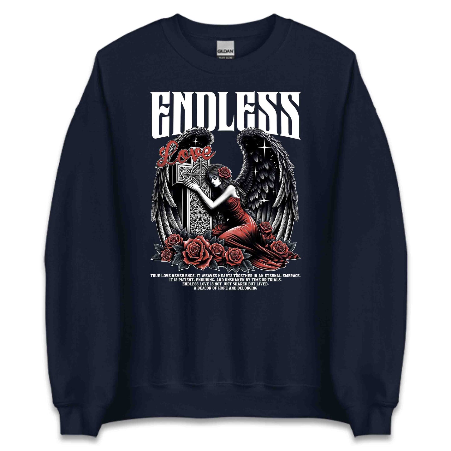 Endless Love Angel Wings Valentine's Day Gothic Rose & Cross | PRODUCT CODE: QBRCROKURILW