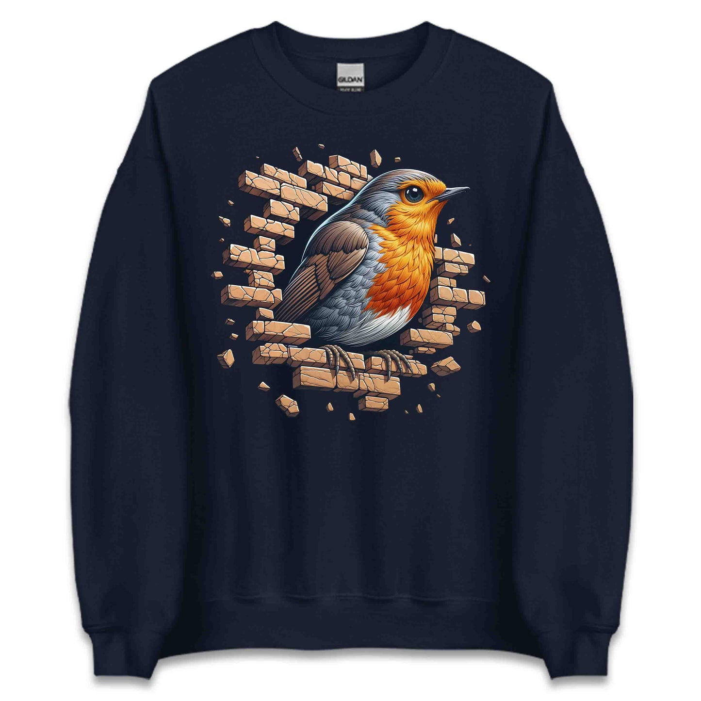 Robin Bird Wall Break Effect 3D Realistic Artistic Bird | PRODUCT CODE: RBNBRDWLBKEFC