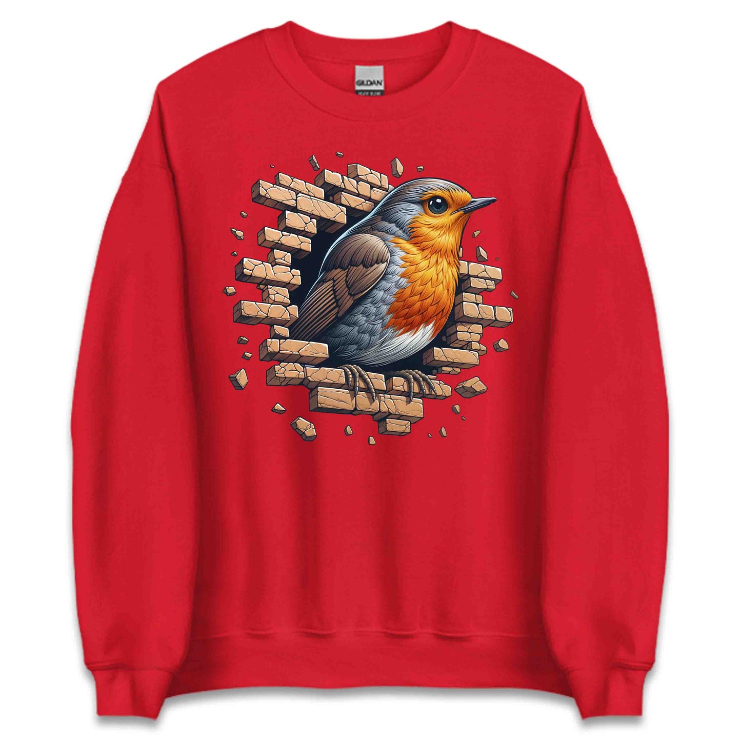 Robin Bird Wall Break Effect 3D Realistic Artistic Bird | PRODUCT CODE: RBNBRDWLBKEFC