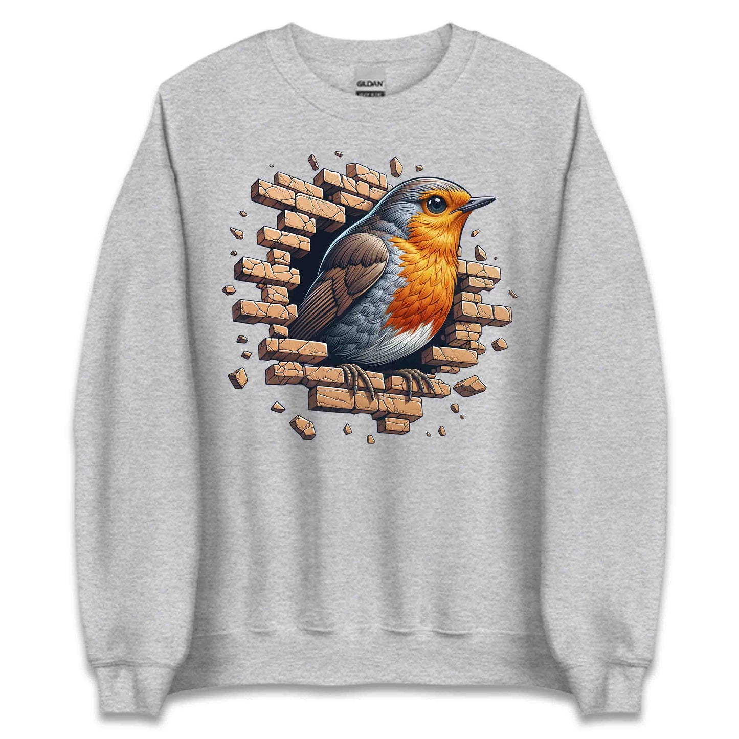 Robin Bird Wall Break Effect 3D Realistic Artistic Bird | PRODUCT CODE: RBNBRDWLBKEFC