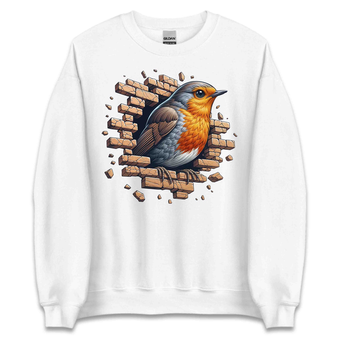 Robin Bird Wall Break Effect 3D Realistic Artistic Bird | PRODUCT CODE: RBNBRDWLBKEFC