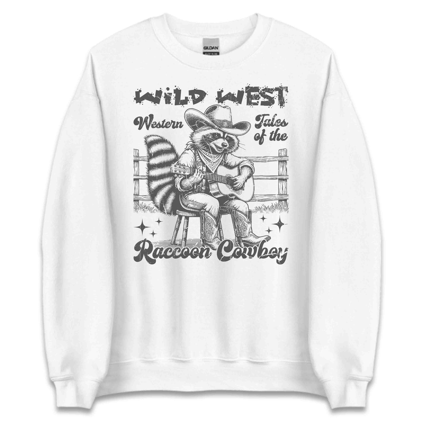 Vintage Western Raccoon Cowboy Playing Guitar Funny Country Music | PRODUCT CODE: RCONCWBYSTR