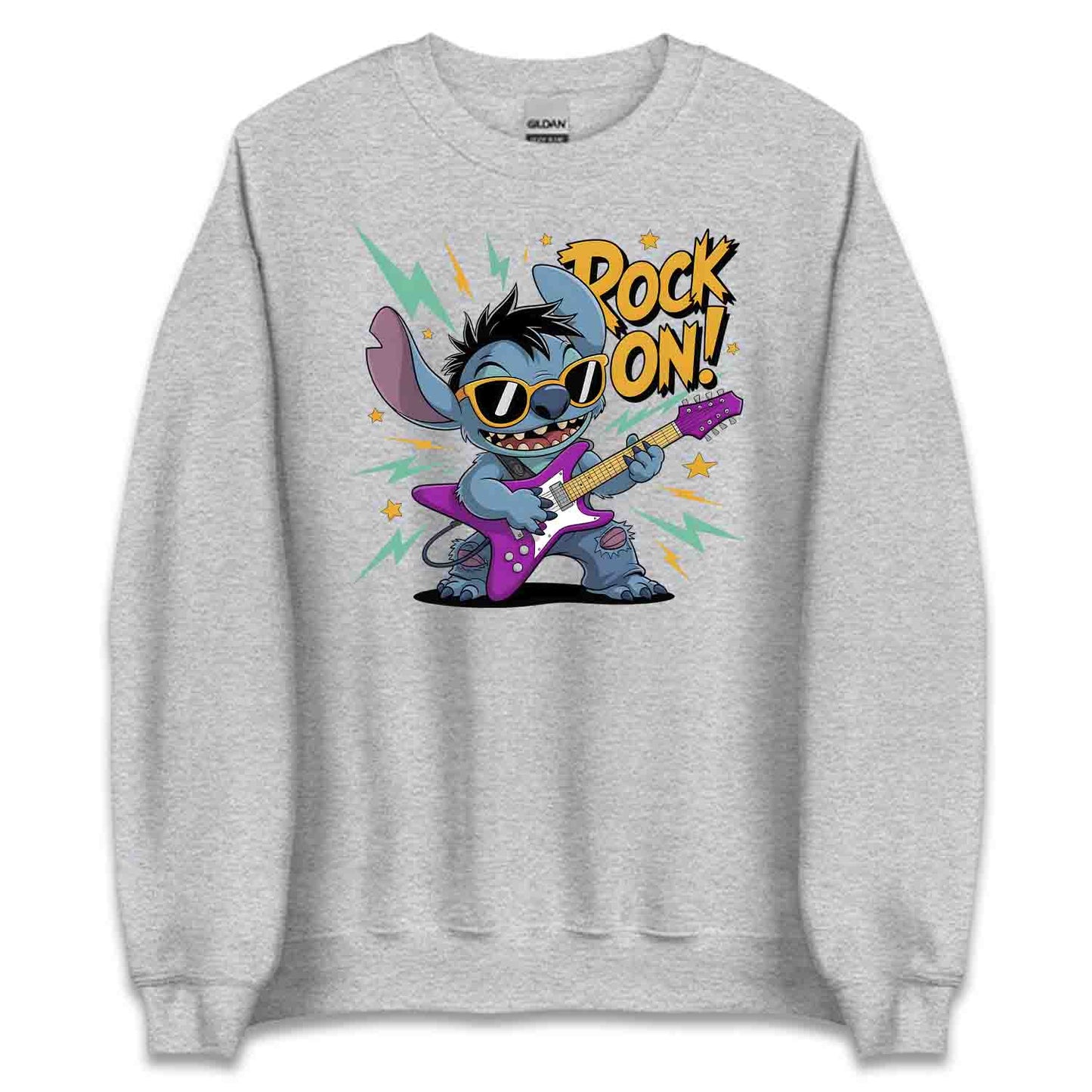 Rock On Stitch Guitar T-Shirt, Disney Music Lover Sweatshirt, Punk Rock Cartoon Hoodie | PRODUCT CODE: ROIXCJBTASG