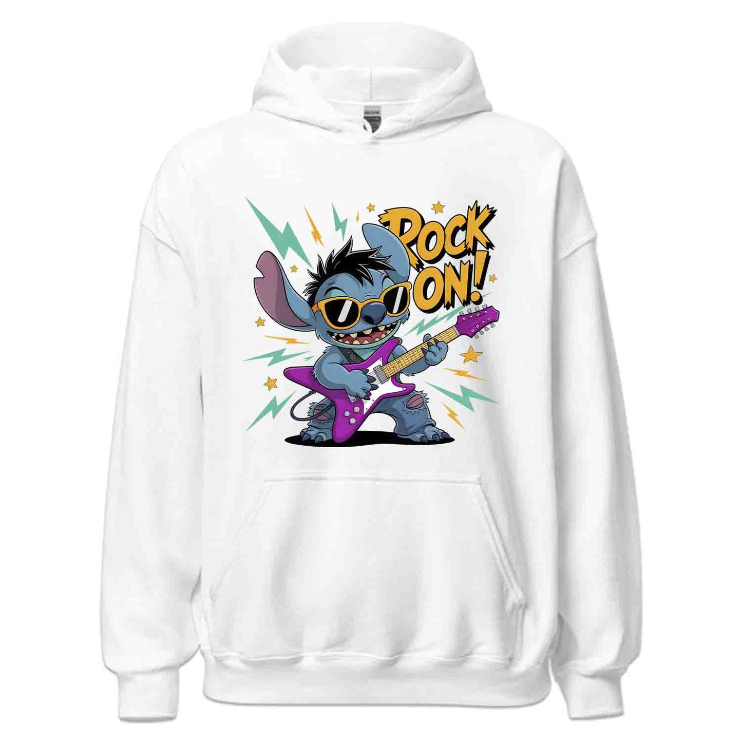 Rock On Stitch Guitar T-Shirt, Disney Music Lover Sweatshirt, Punk Rock Cartoon Hoodie | PRODUCT CODE: ROIXCJBTASG